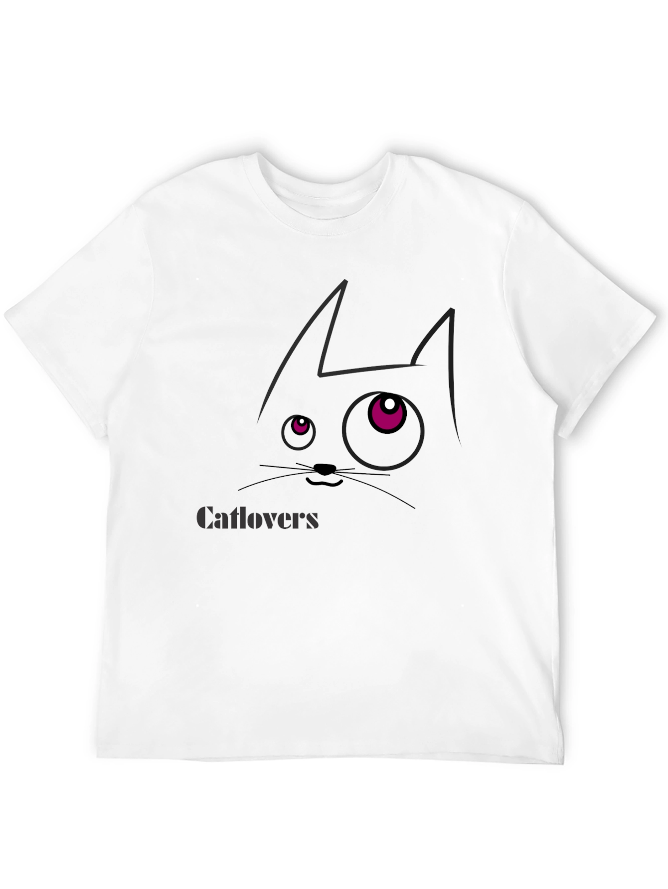 Catlovers Graphic Print Black T-Shirt