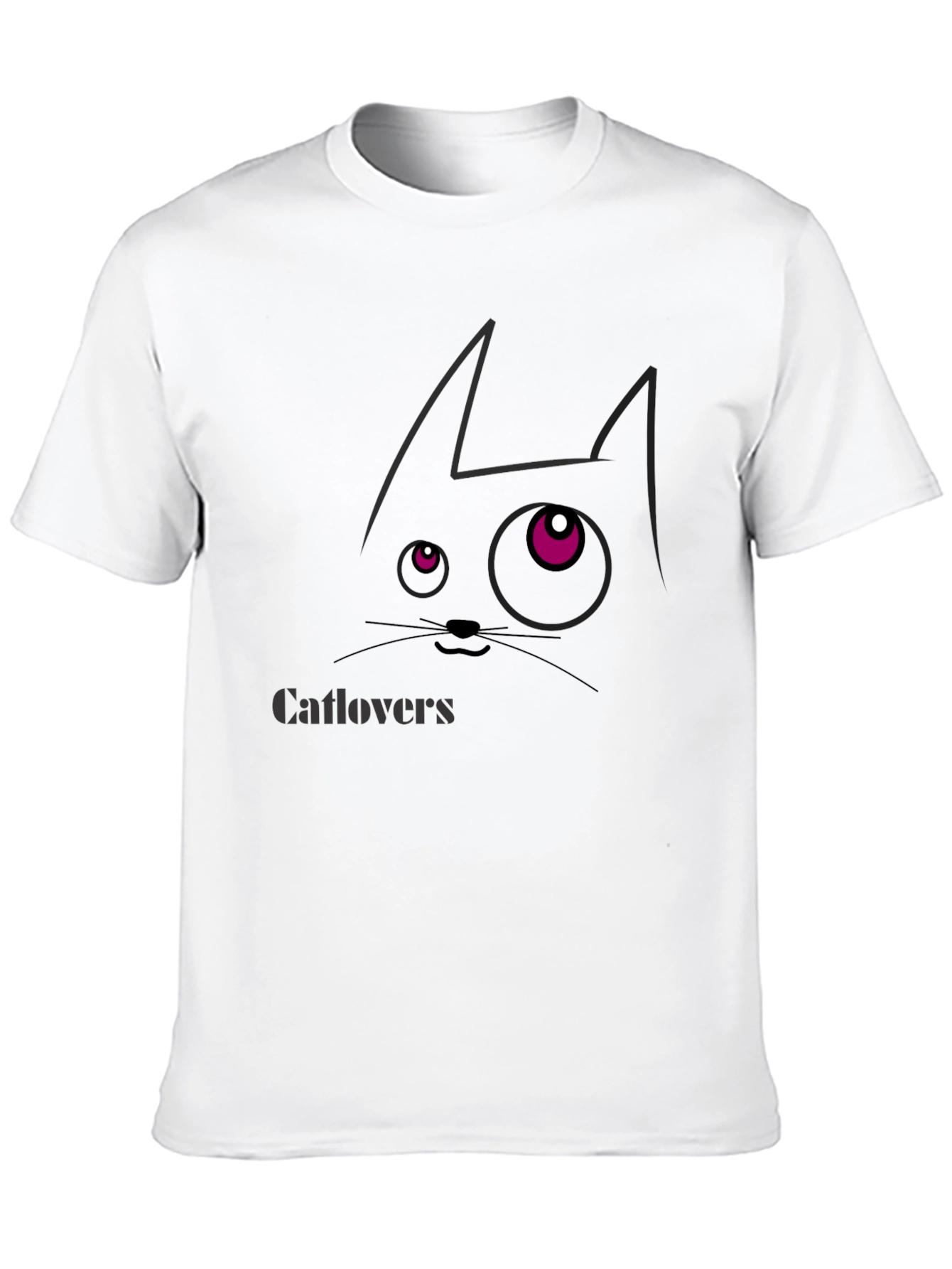 Catlovers Graphic Print Black T-Shirt