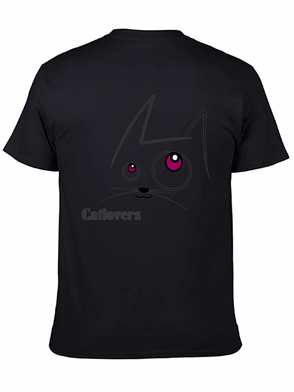 Catlovers Graphic Print Black T-Shirt