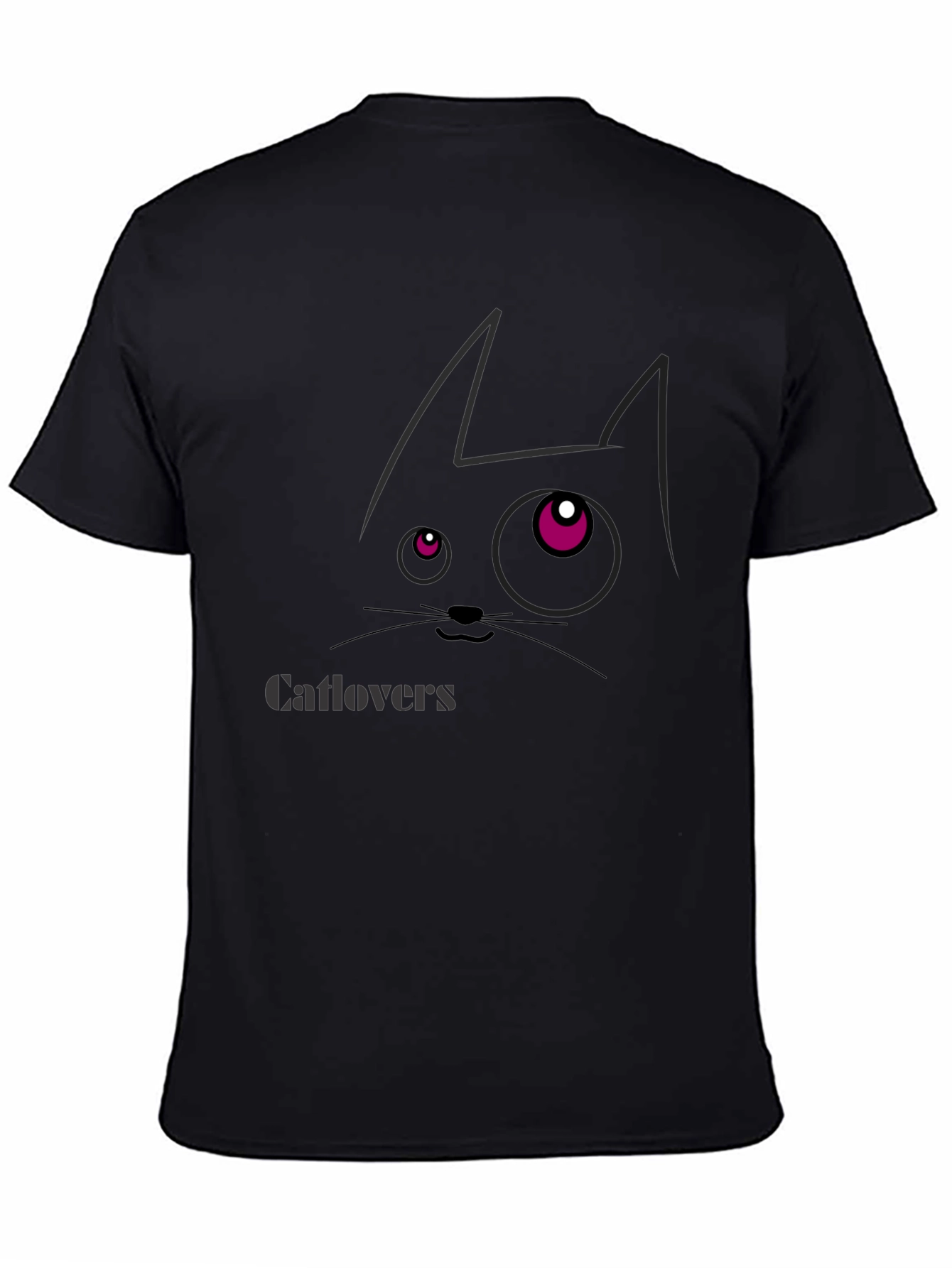 Catlovers Graphic Print Black T-Shirt