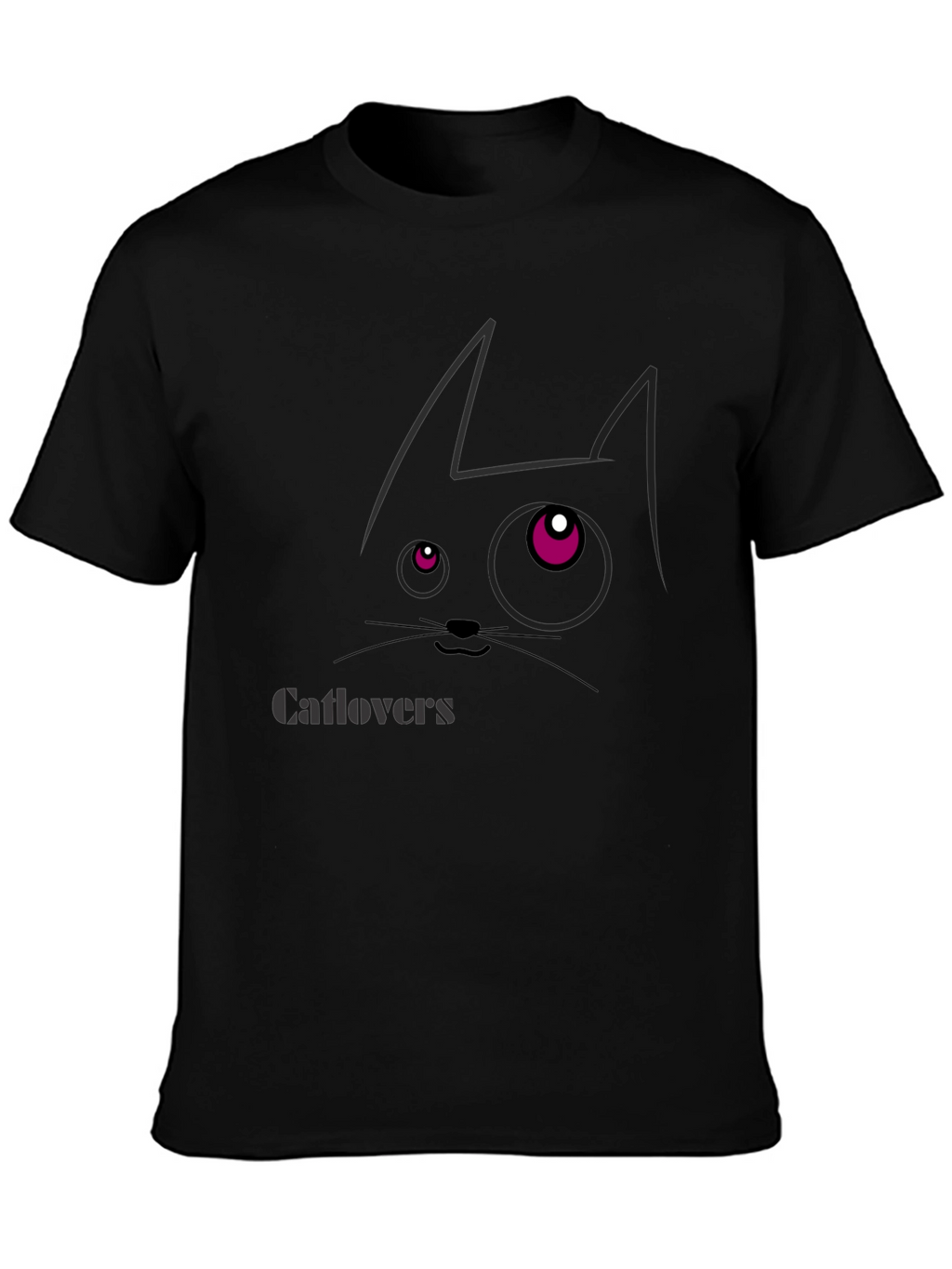 Catlovers Graphic Print Black T-Shirt