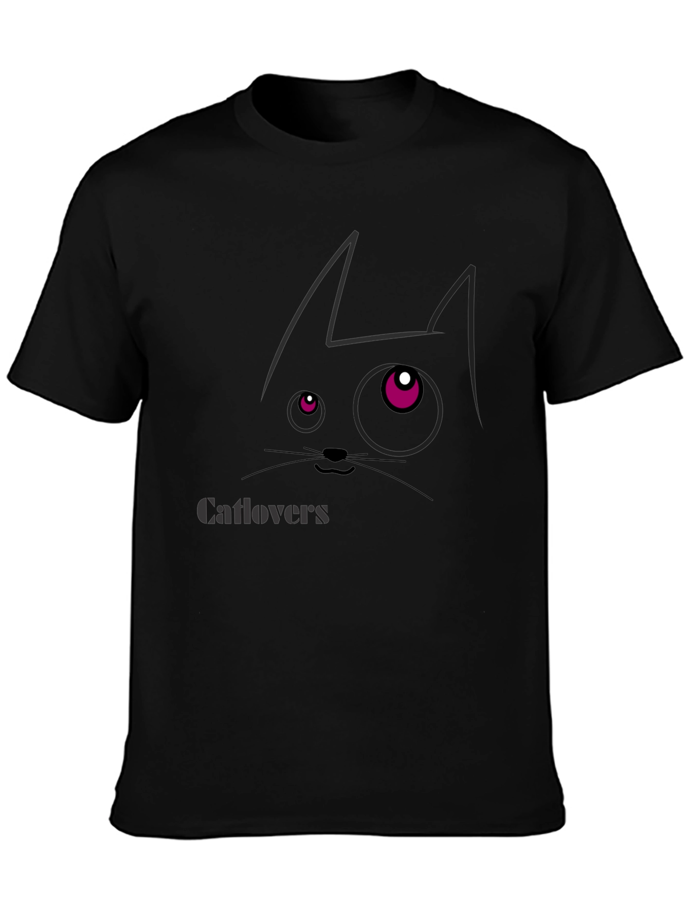 Catlovers Graphic Print Black T-Shirt
