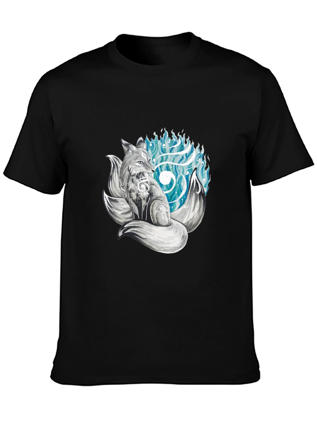 Mystic Fox Graphic Tee - Black Cotton T-Shirt