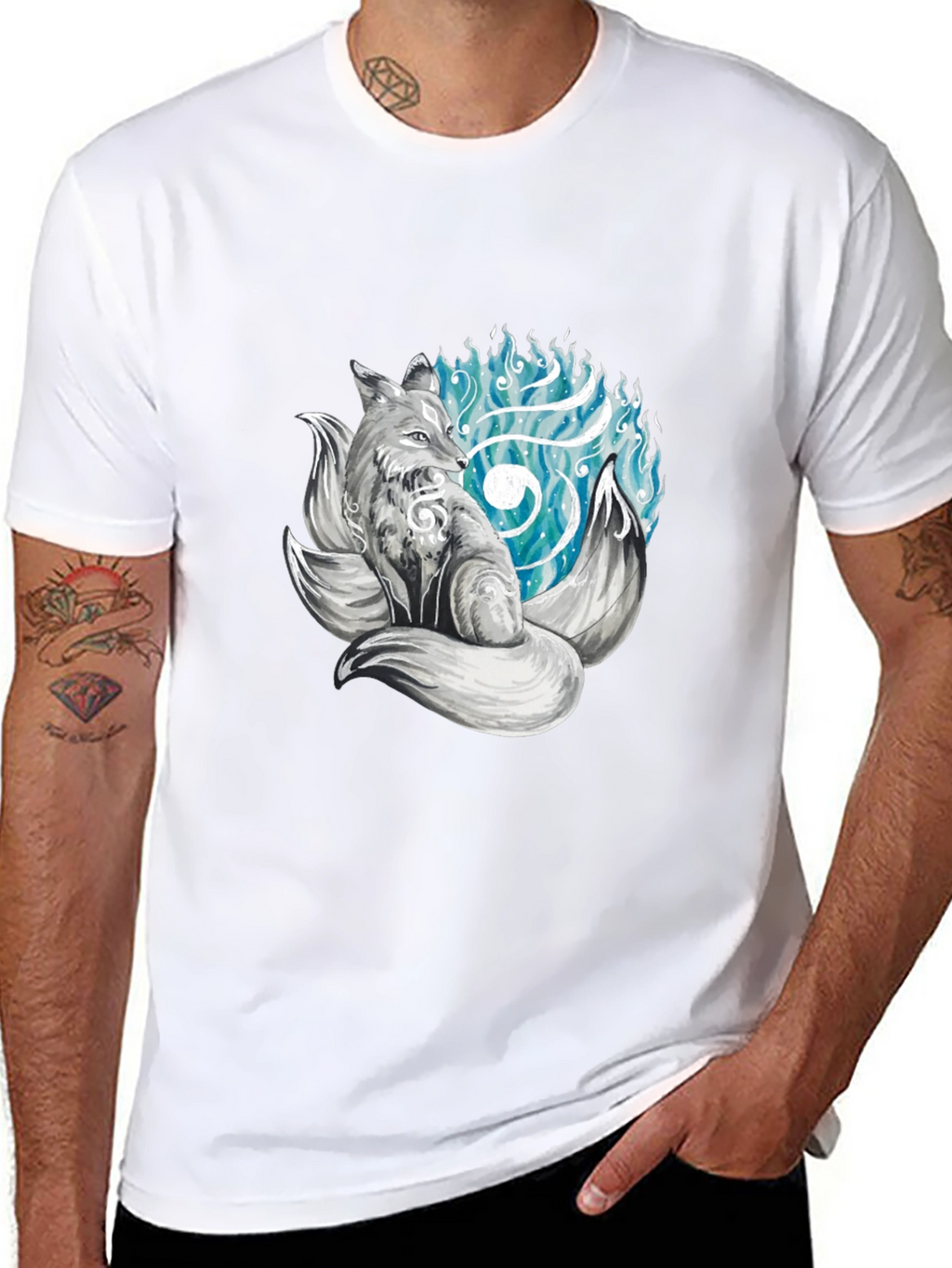 Mystic Fox Graphic Tee - Black Cotton T-Shirt