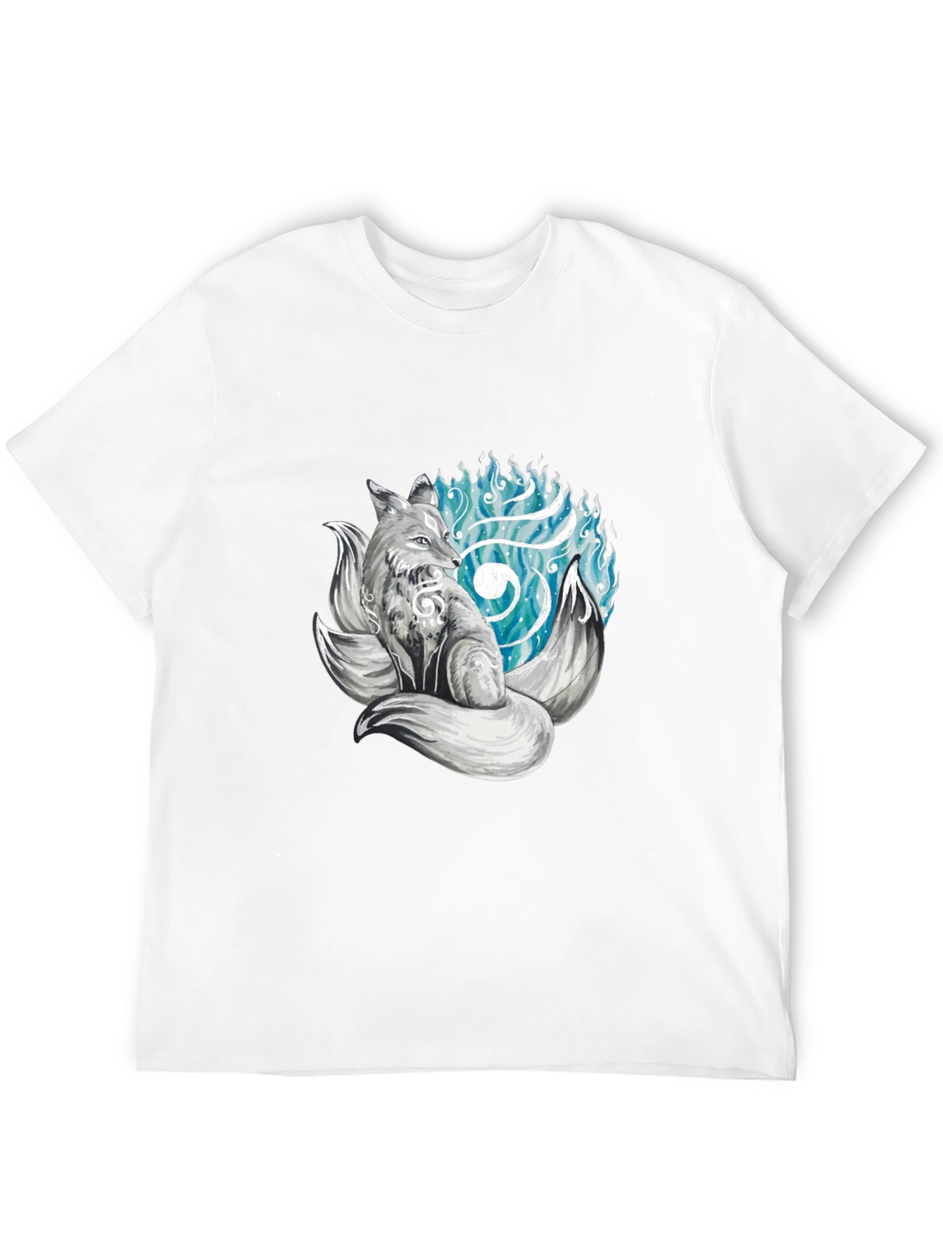 Mystic Fox Graphic Tee - Black Cotton T-Shirt