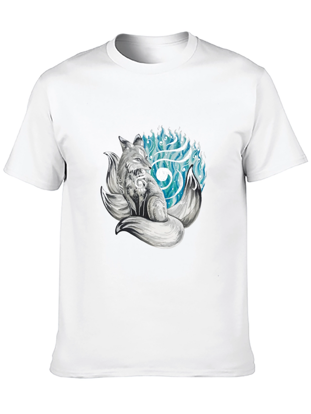 Mystic Fox Graphic Tee - Black Cotton T-Shirt