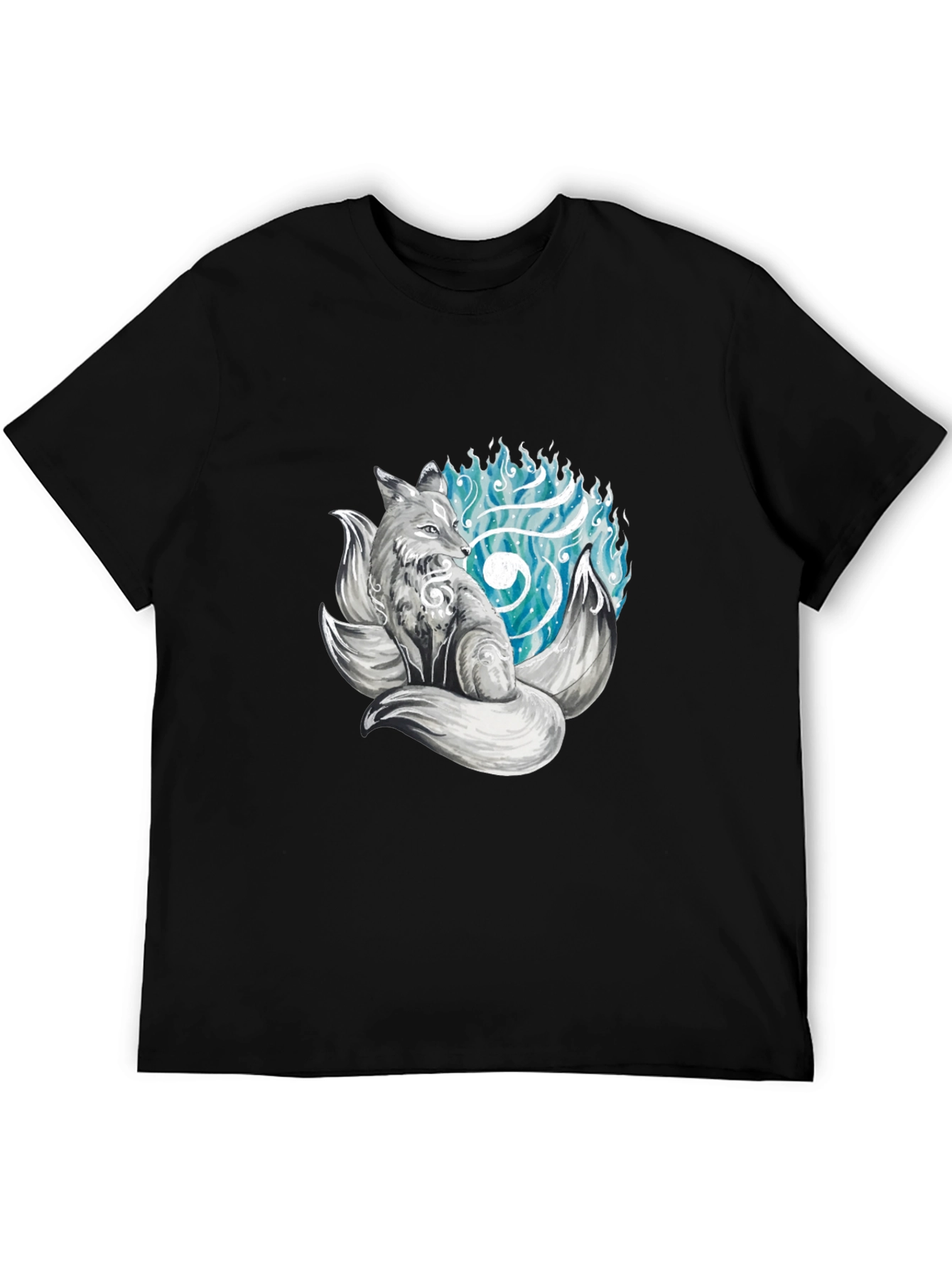 Mystic Fox Graphic Tee - Black Cotton T-Shirt