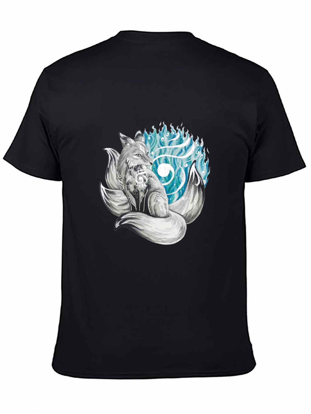 Mystic Fox Graphic Tee - Black Cotton T-Shirt