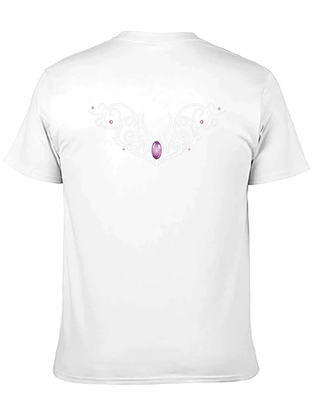 Elegant Black T-Shirt with Ornamental Gem Design