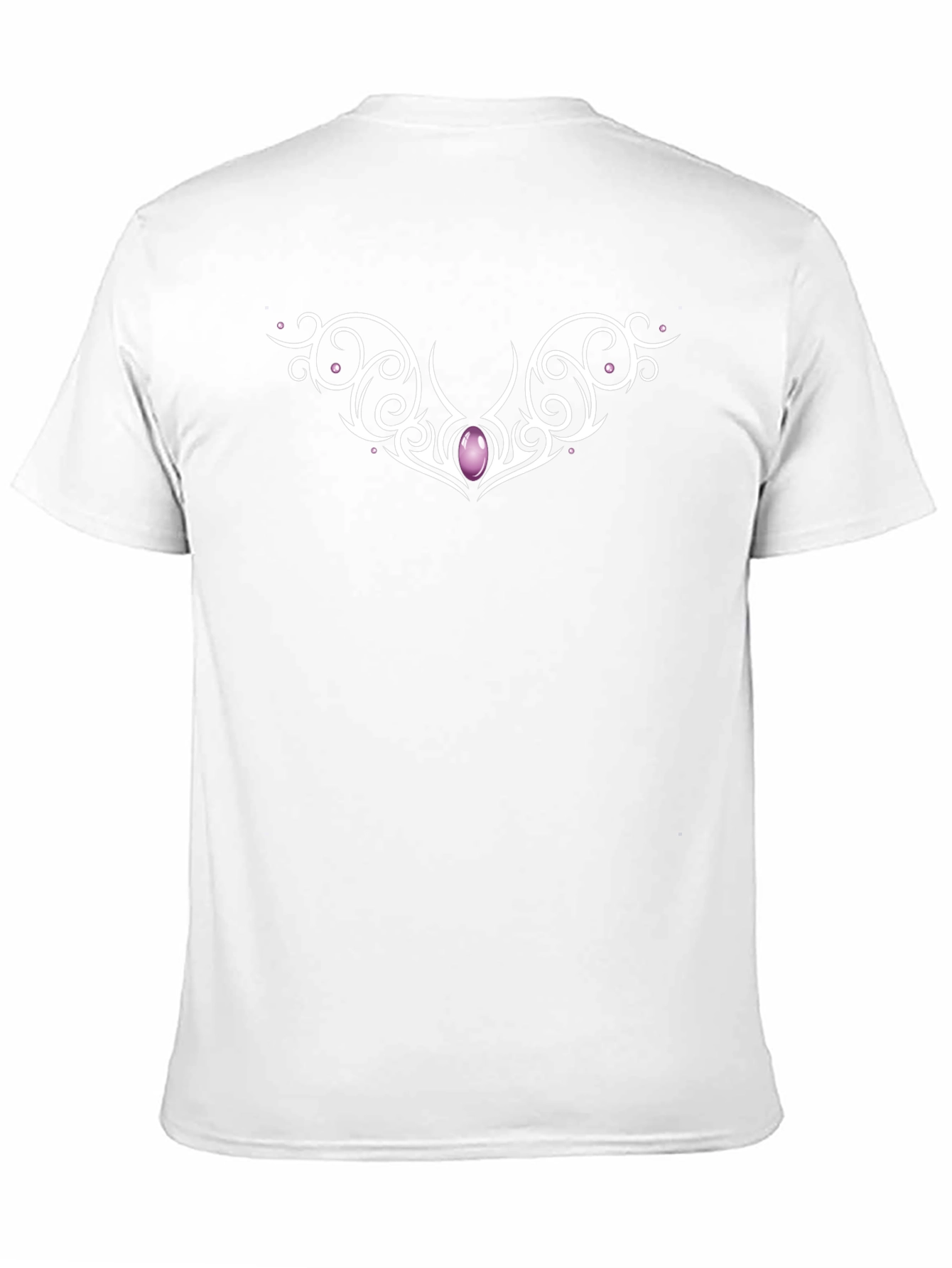 Elegant Black T-Shirt with Ornamental Gem Design