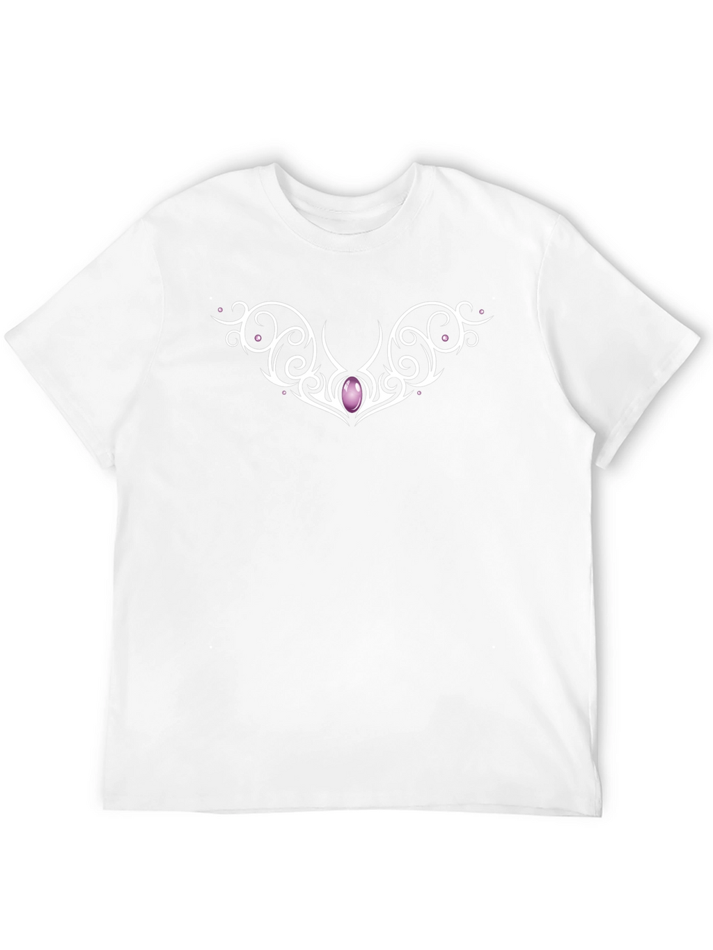 Elegant Black T-Shirt with Ornamental Gem Design