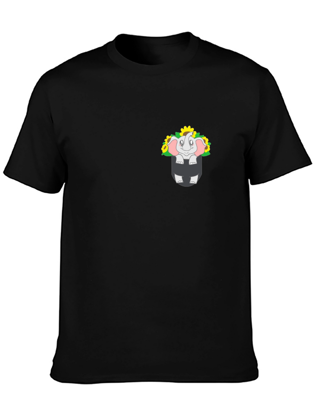 Elephant & Sunflower Pocket Graphic Tee