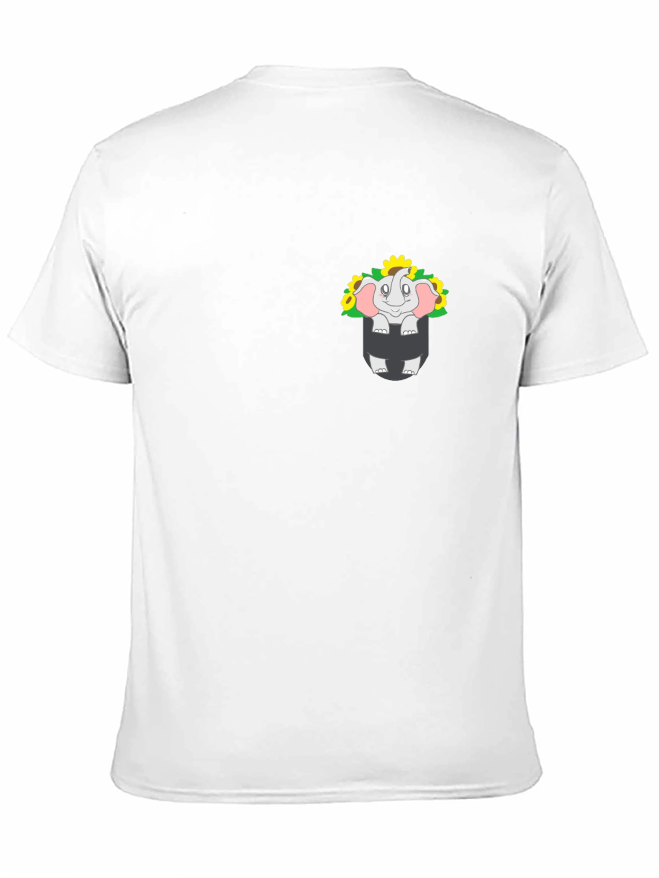 Elephant & Sunflower Pocket Graphic Tee