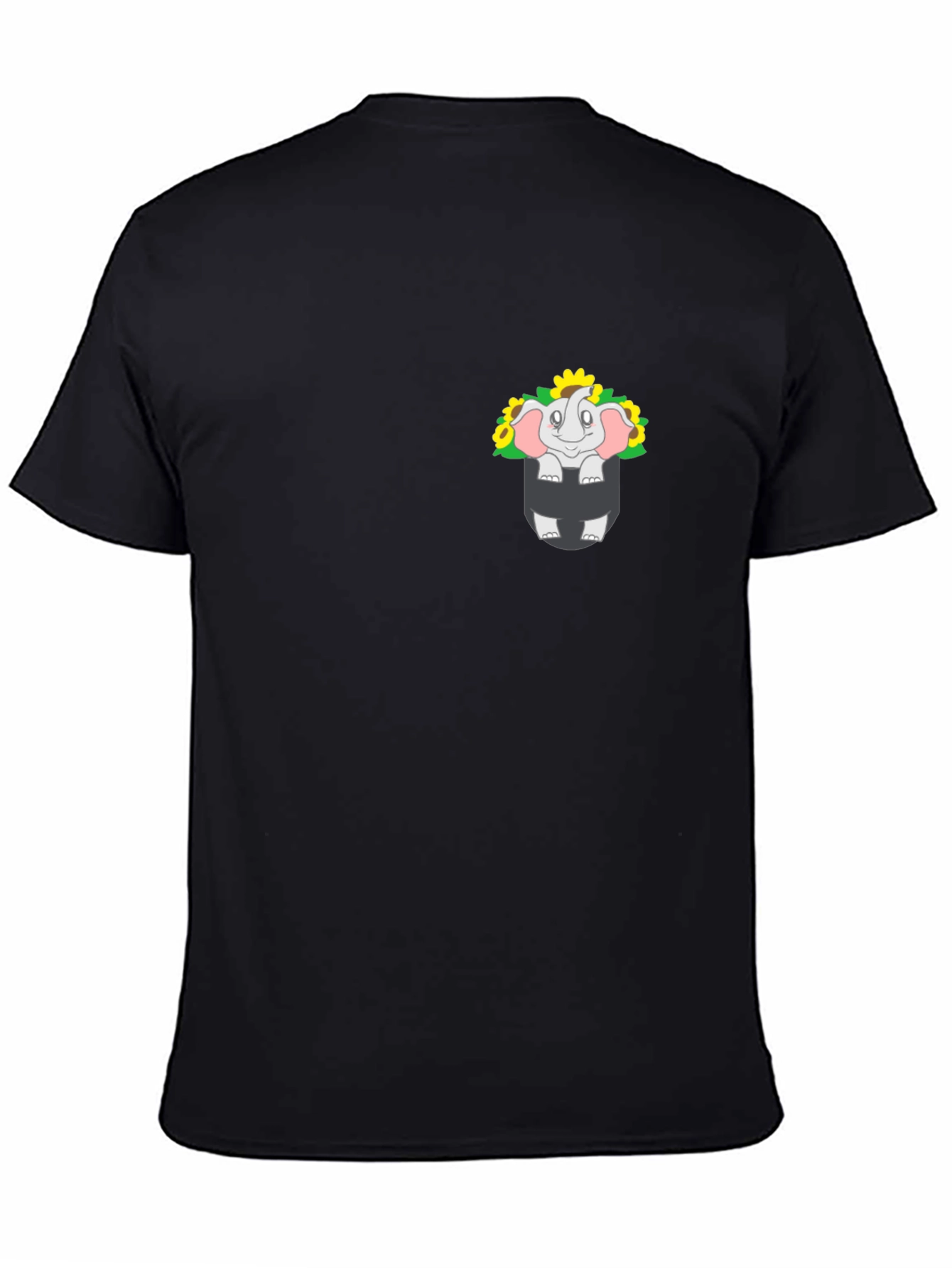 Elephant & Sunflower Pocket Graphic Tee