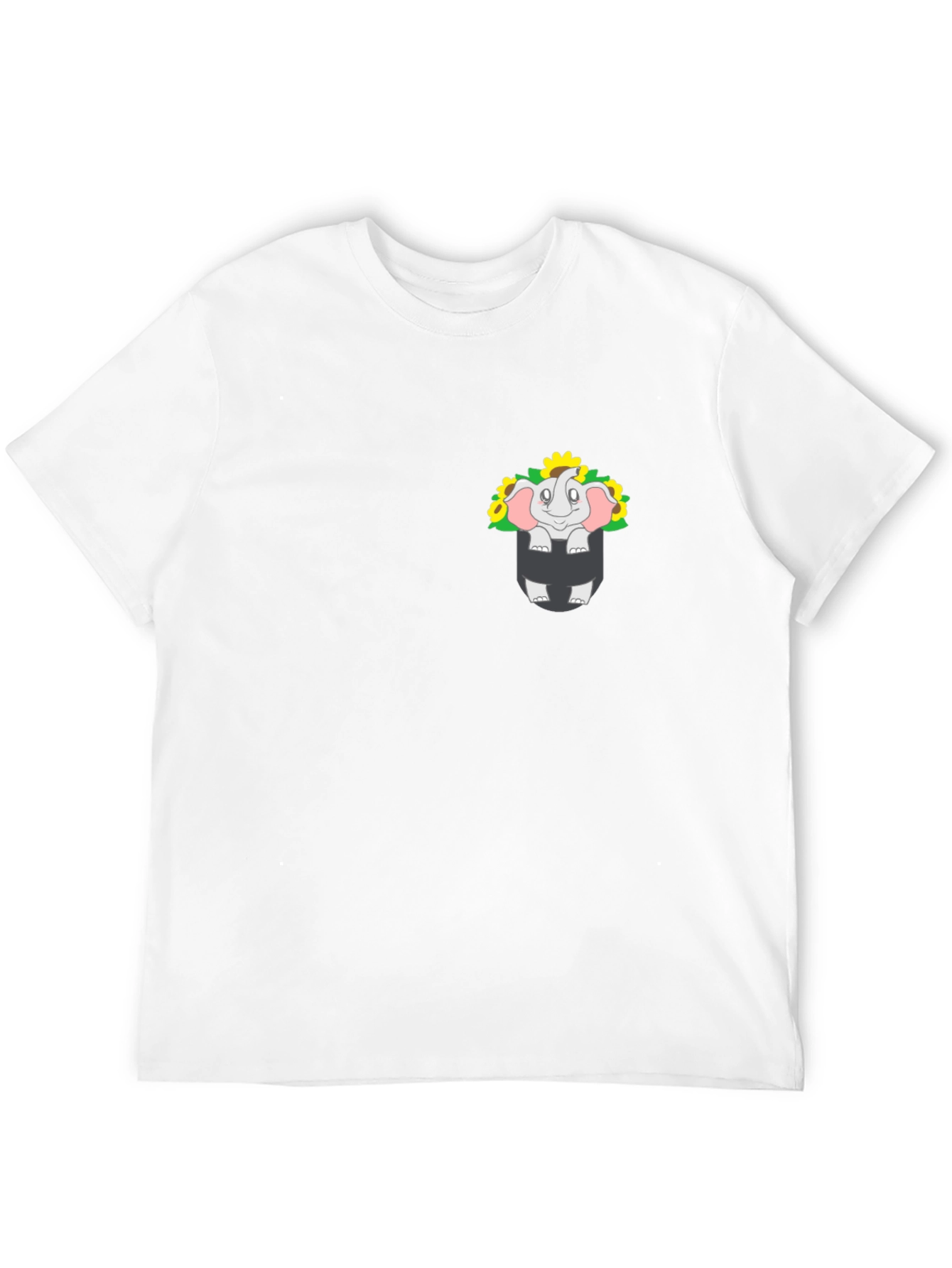 Elephant & Sunflower Pocket Graphic Tee
