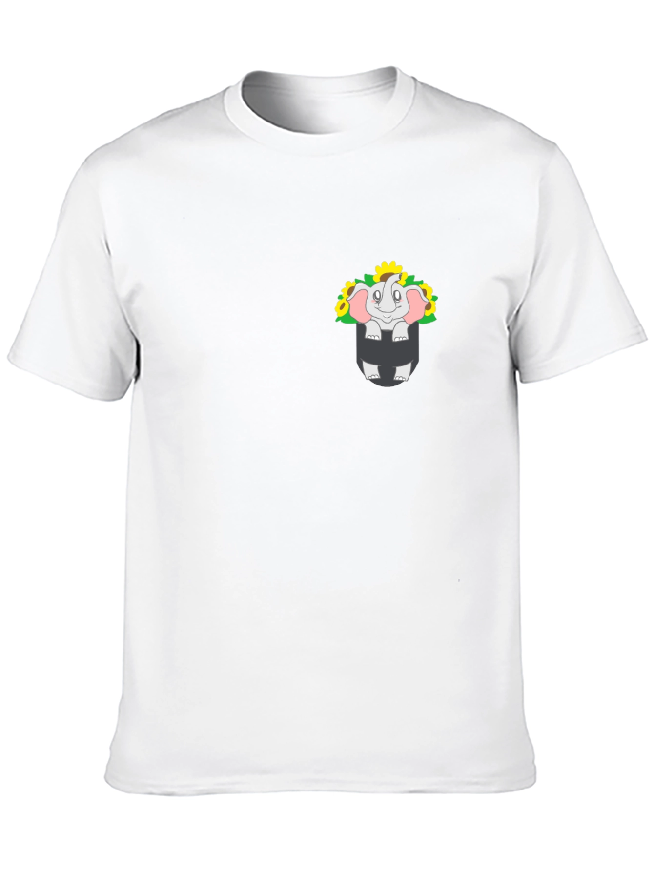 Elephant & Sunflower Pocket Graphic Tee