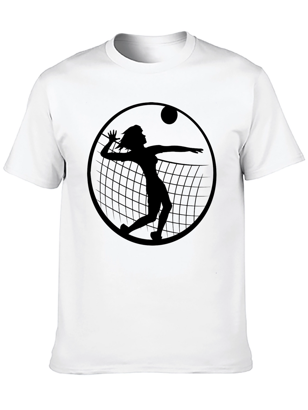 Volleyball Silhouette Graphic T-Shirt - Black