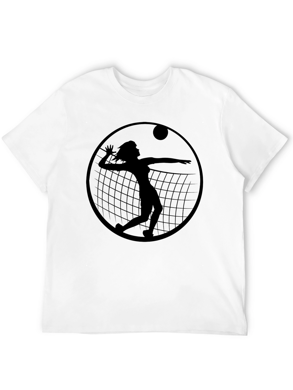 Volleyball Silhouette Graphic T-Shirt - Black