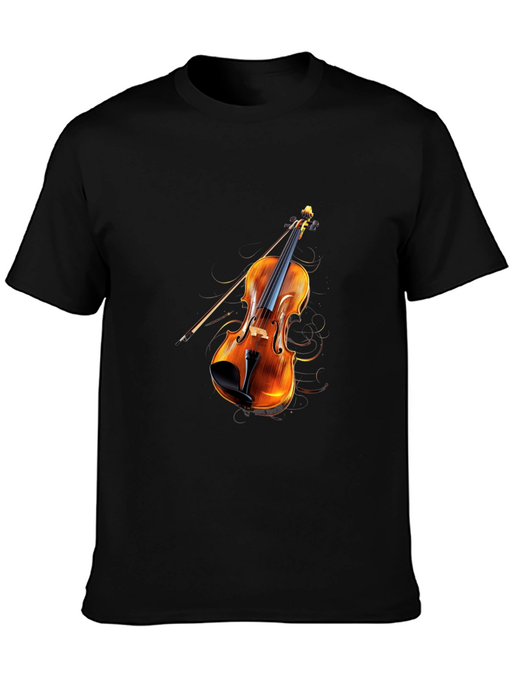 Violin Graphic Black T-Shirt