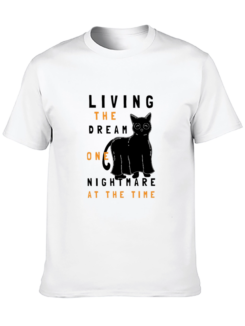 Living The Dream Black Cat Graphic Tee