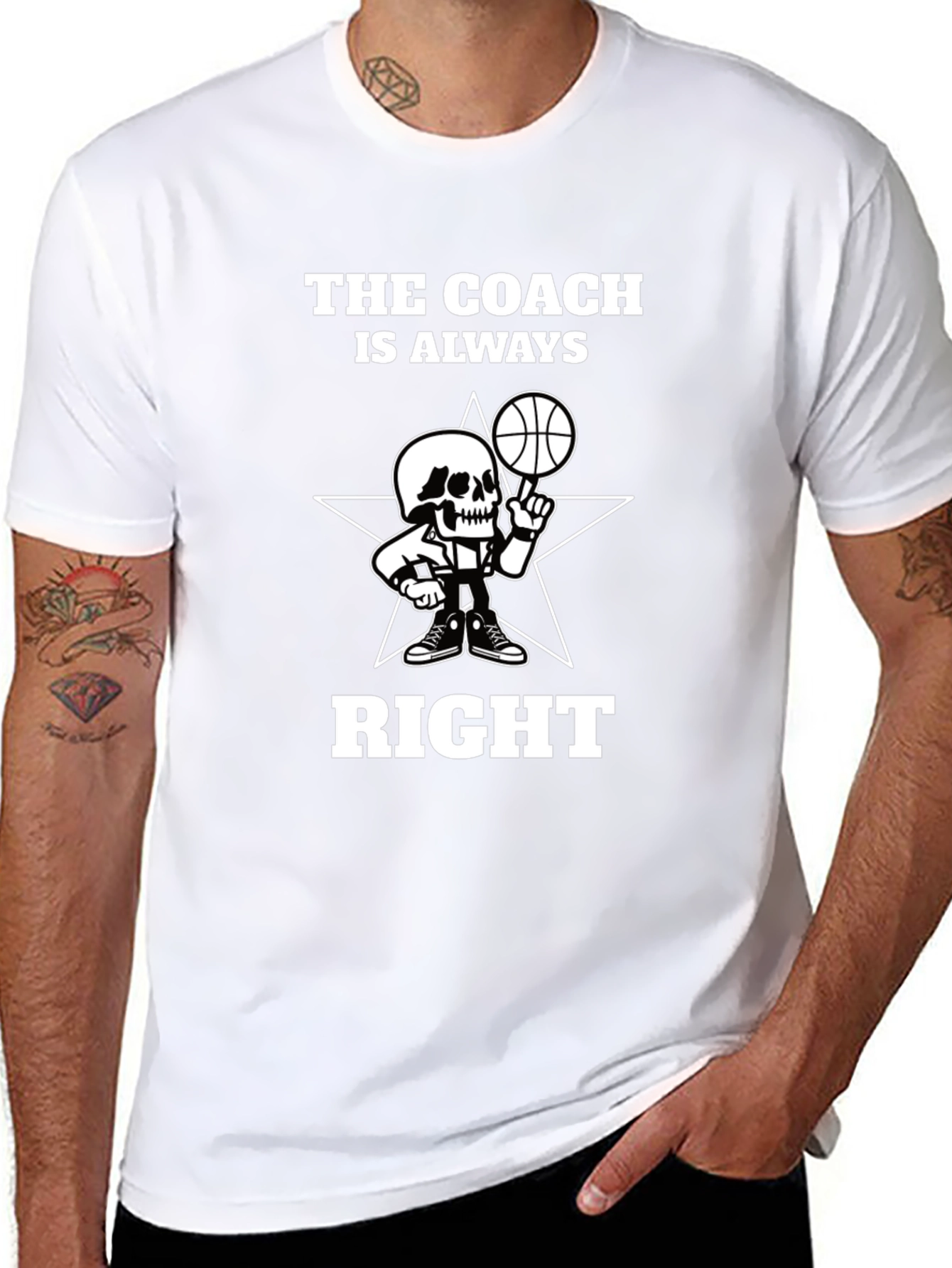 The Coach Is Always Right Black Graphic Tee