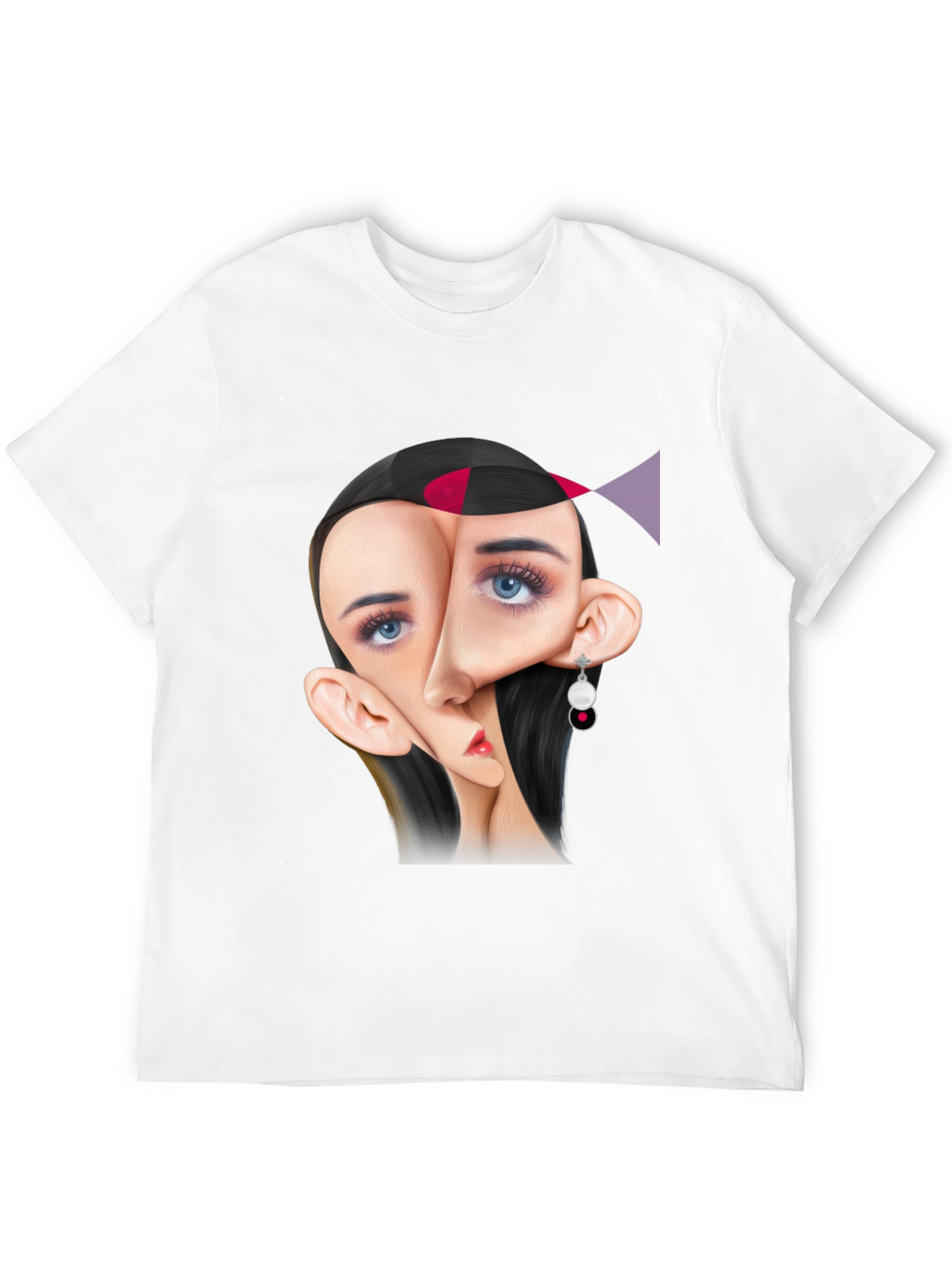 Abstract Face Graphic Tee - Unique Art T-Shirt