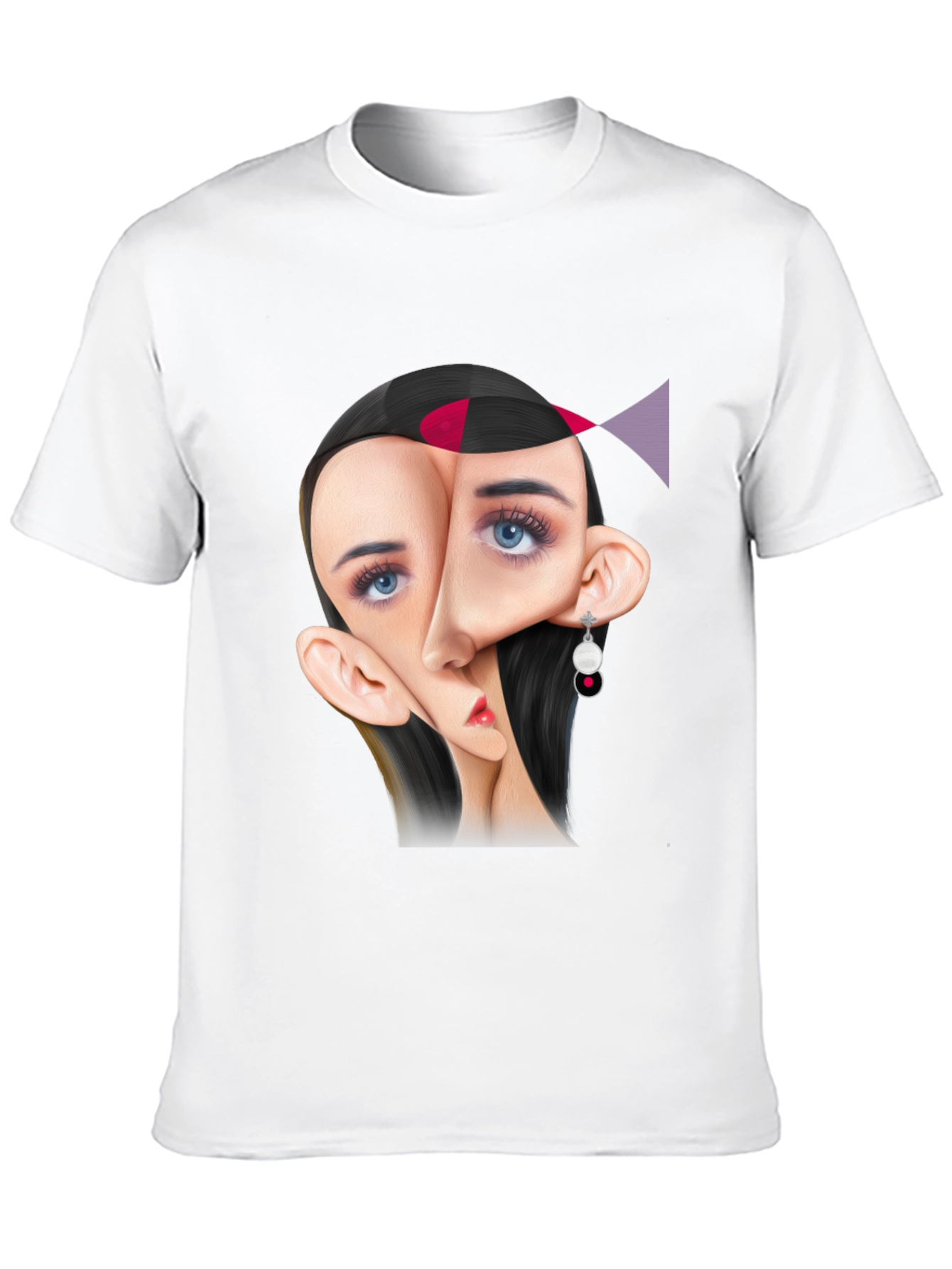 Abstract Face Graphic Tee - Unique Art T-Shirt