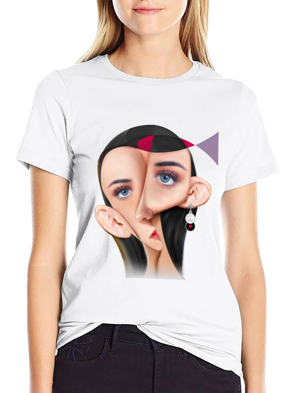 Abstract Face Graphic Tee - Unique Art T-Shirt