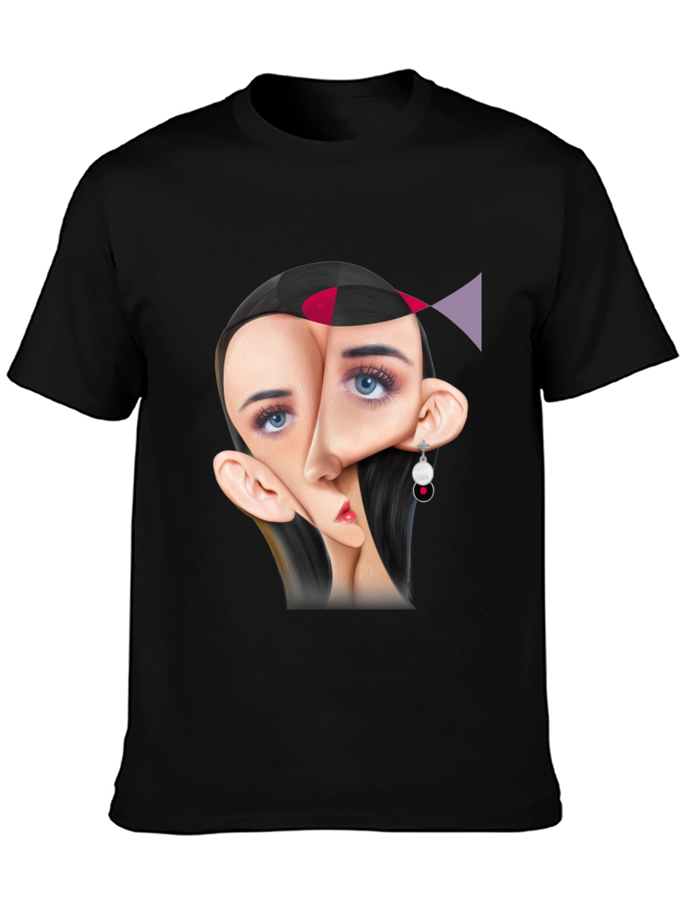 Abstract Face Graphic Tee - Unique Art T-Shirt