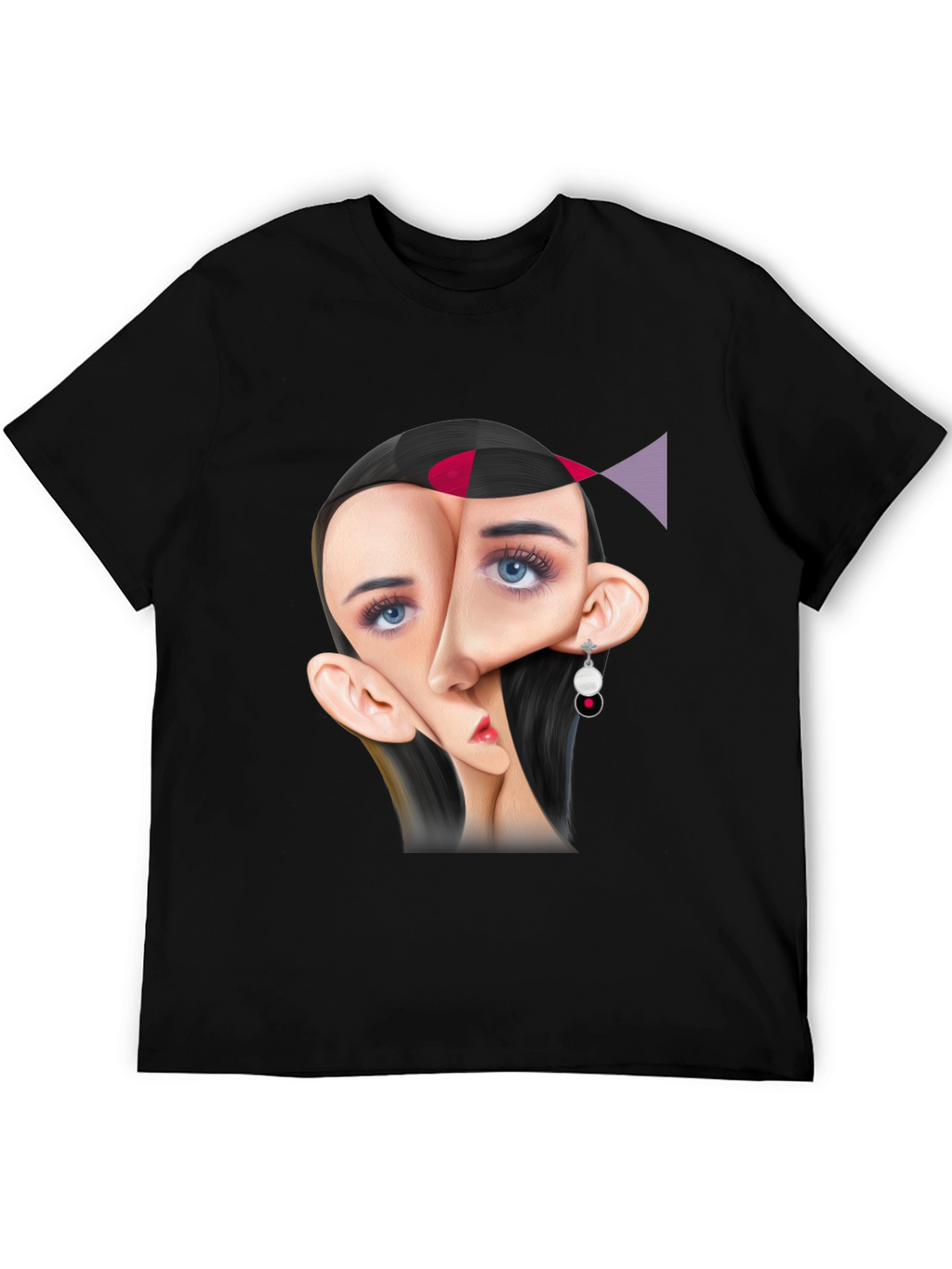 Abstract Face Graphic Tee - Unique Art T-Shirt