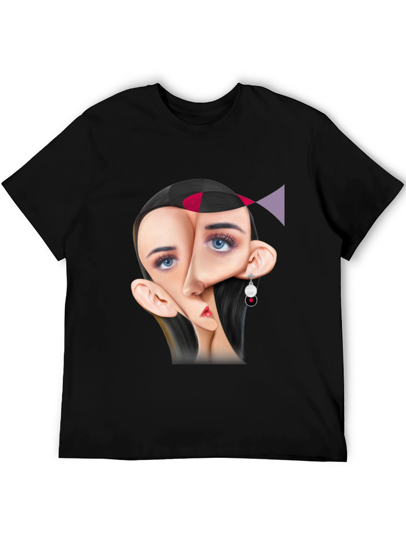 Abstract Face Graphic Tee - Unique Art T-Shirt