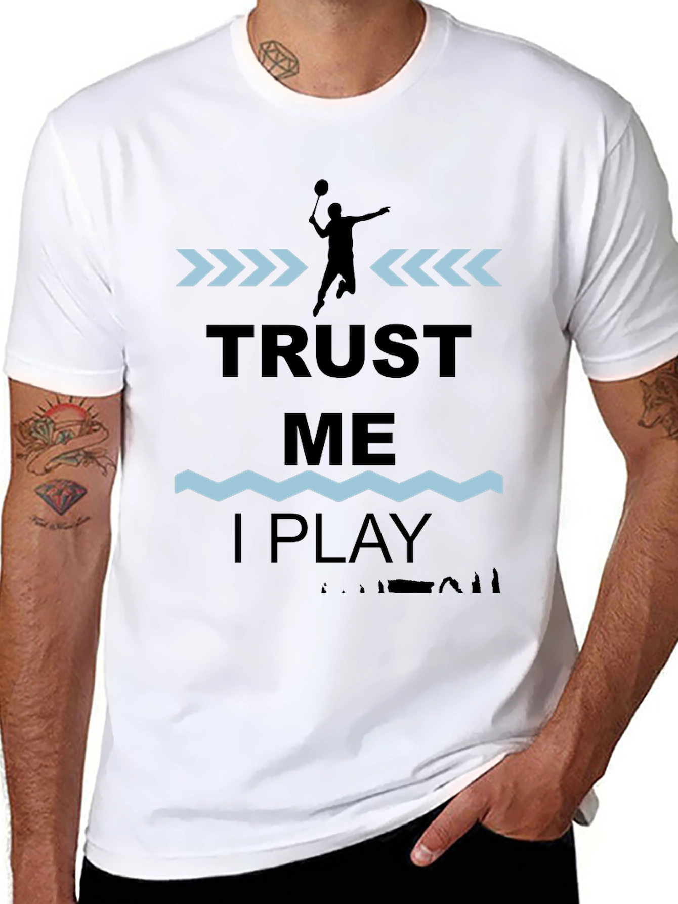 Trust Me I Play Badminton Graphic T-Shirt