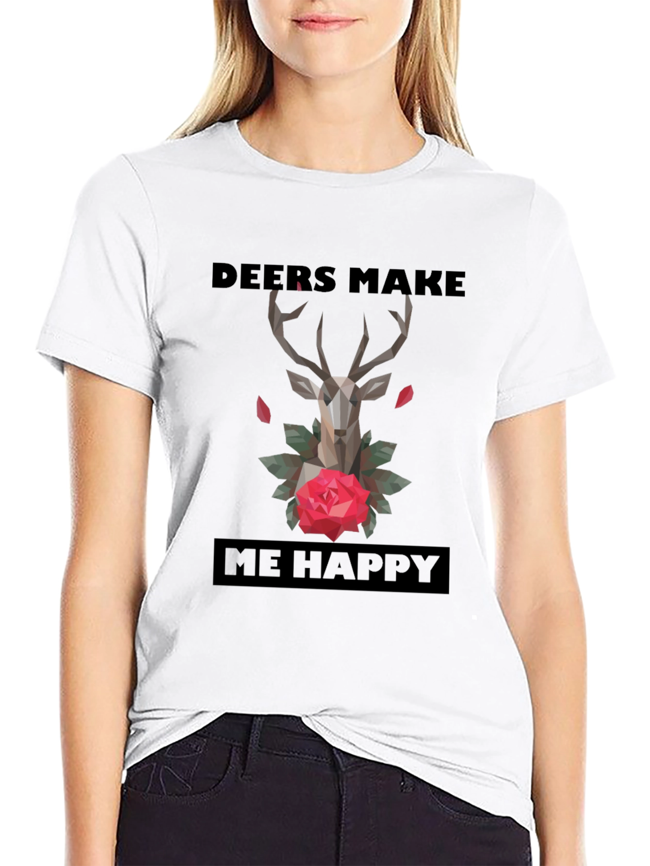 Deers Make Me Happy Graphic T-Shirt