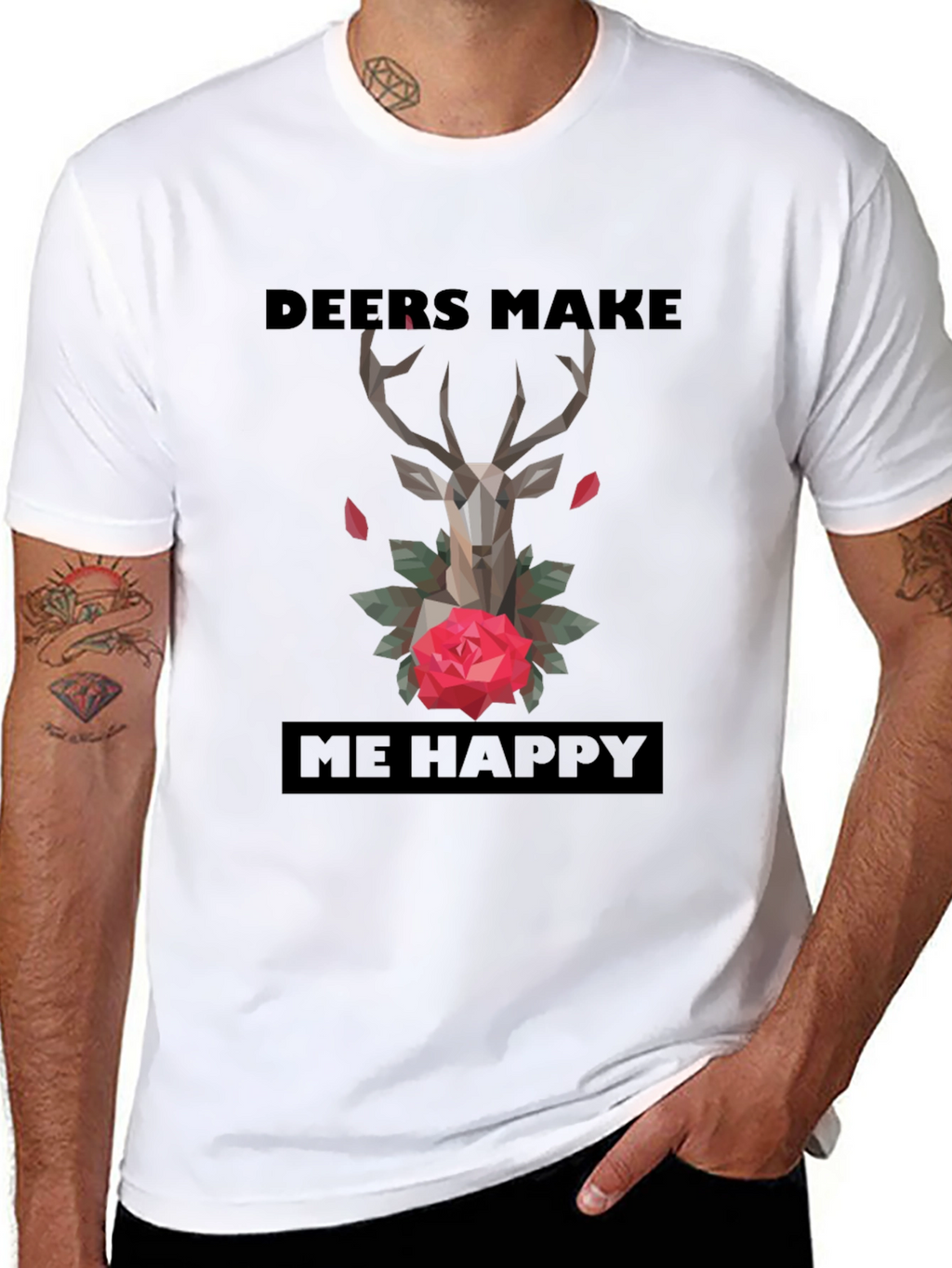 Deers Make Me Happy Graphic T-Shirt