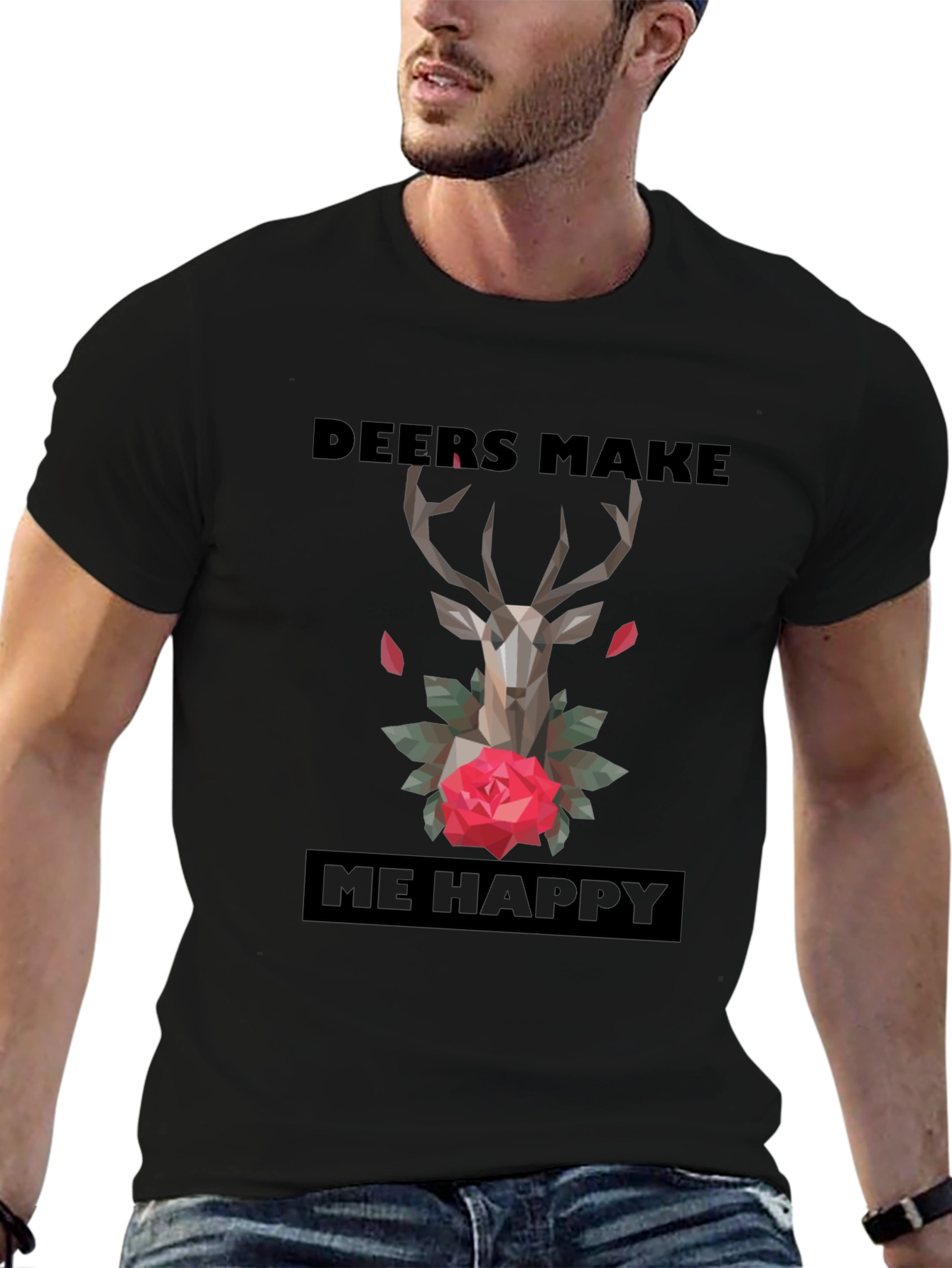 Deers Make Me Happy Graphic T-Shirt