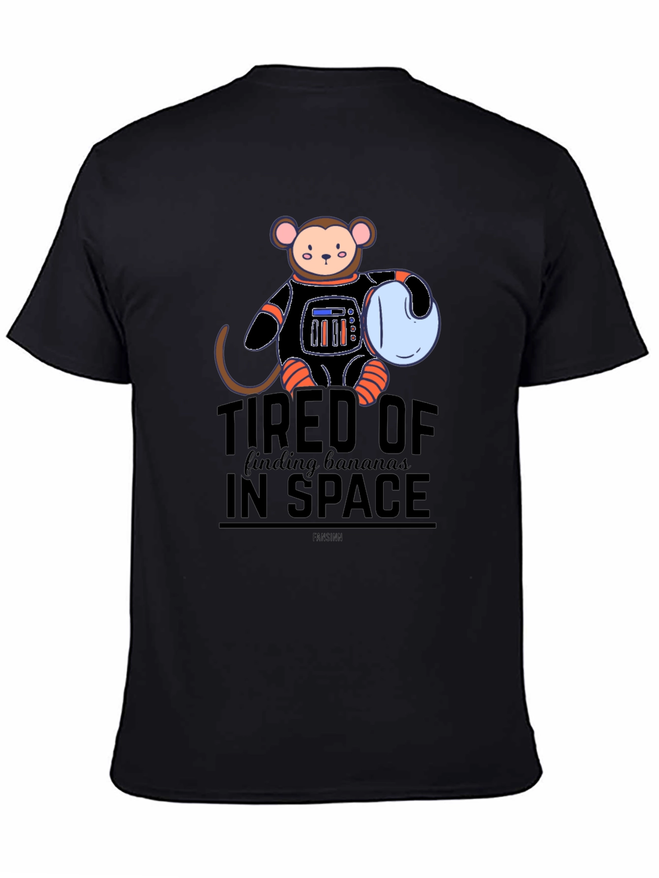 Monkey Astronaut T-Shirt - Tired of Bananas in Space Graphic Tee