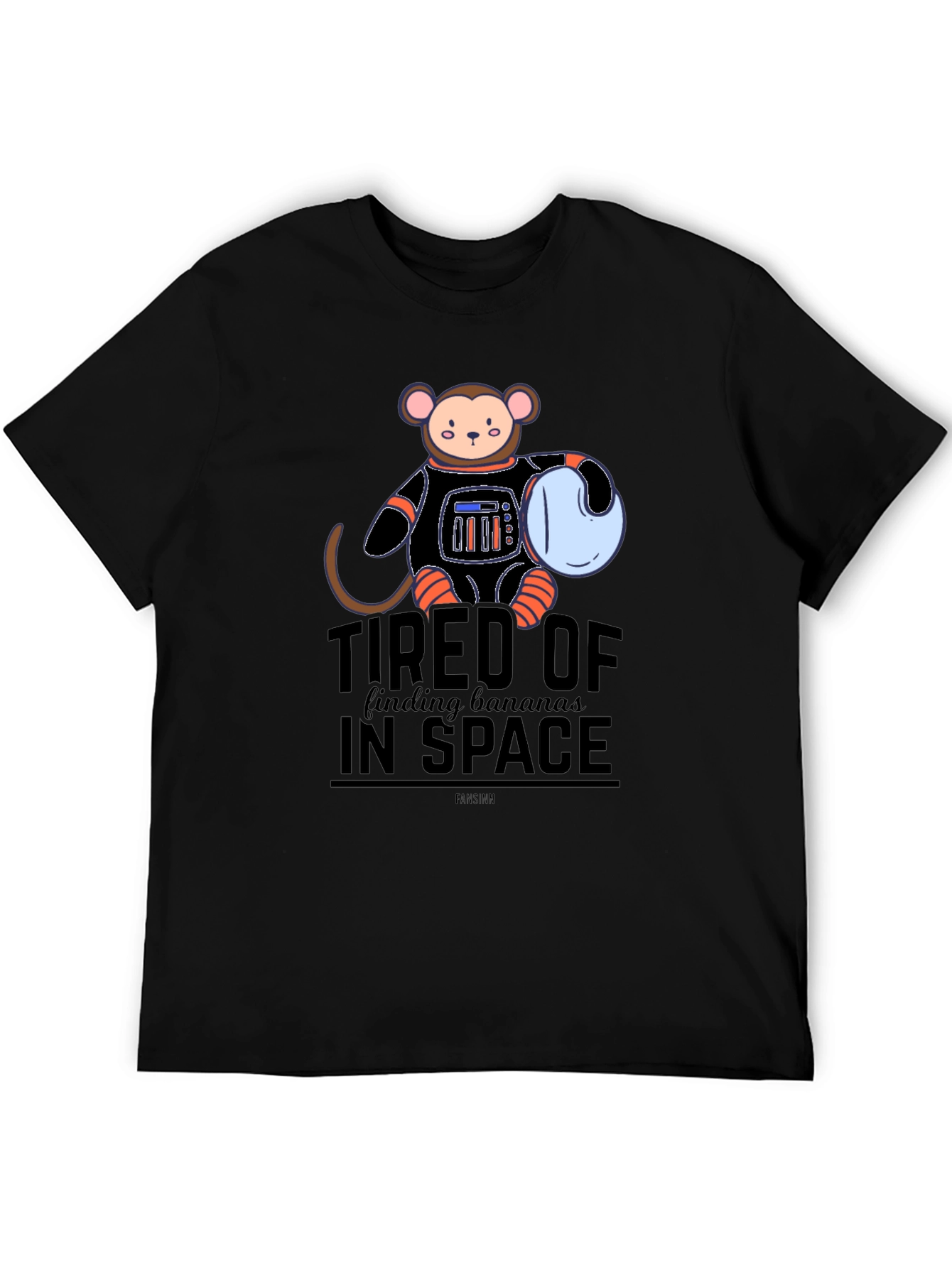 Monkey Astronaut T-Shirt - Tired of Bananas in Space Graphic Tee