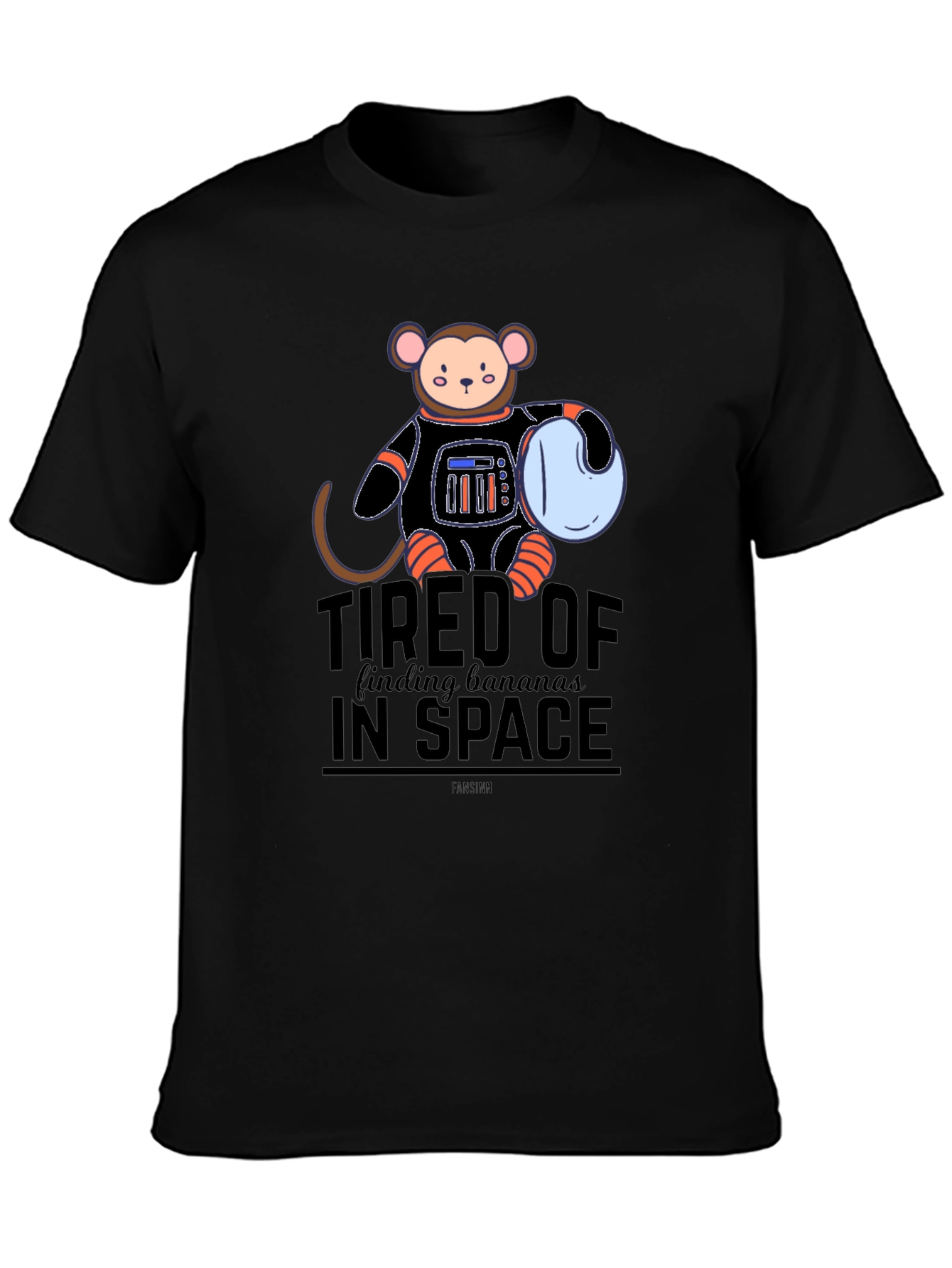 Monkey Astronaut T-Shirt - Tired of Bananas in Space Graphic Tee