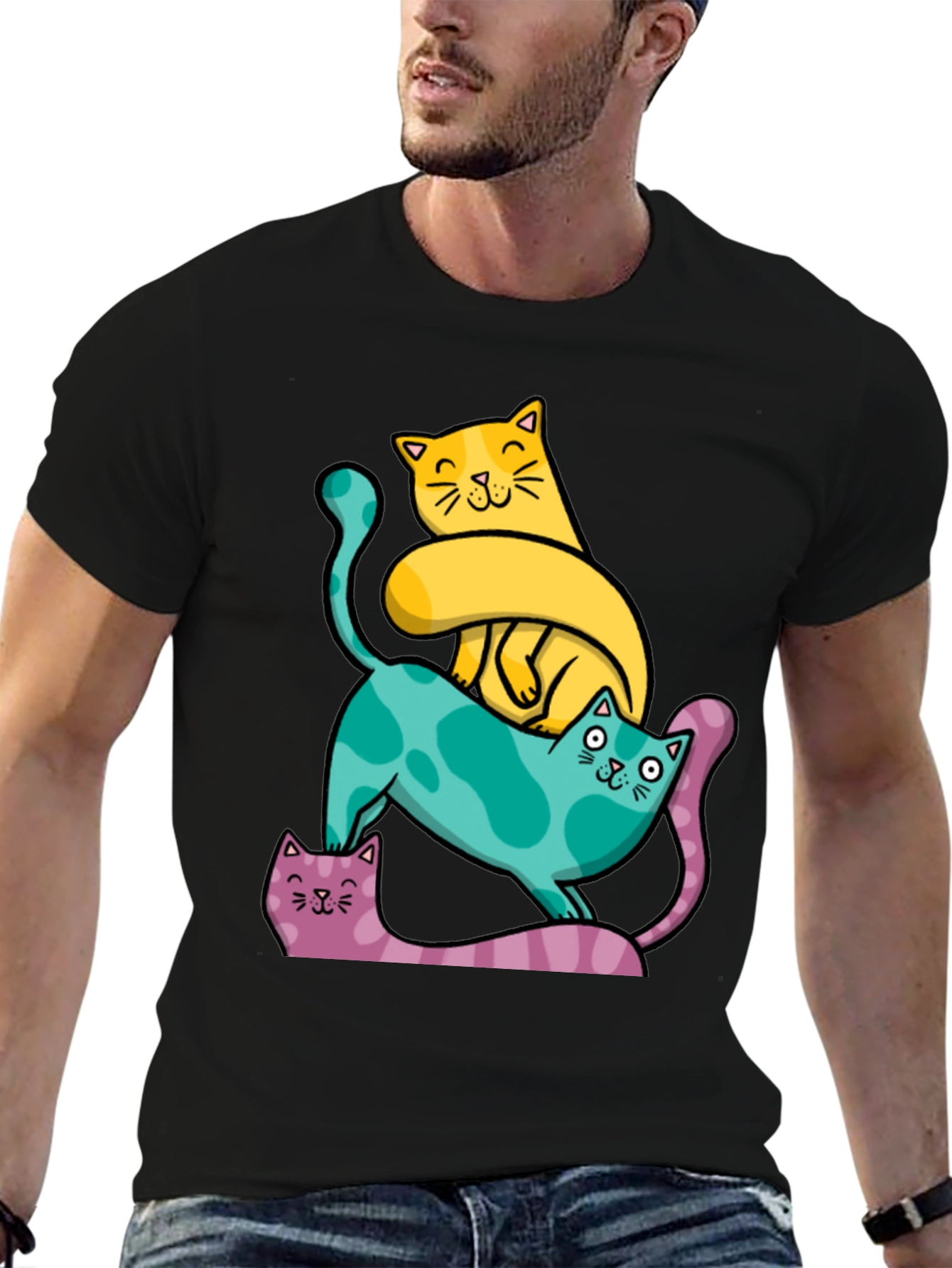 Cute Cats T-Shirt - Whimsical Design