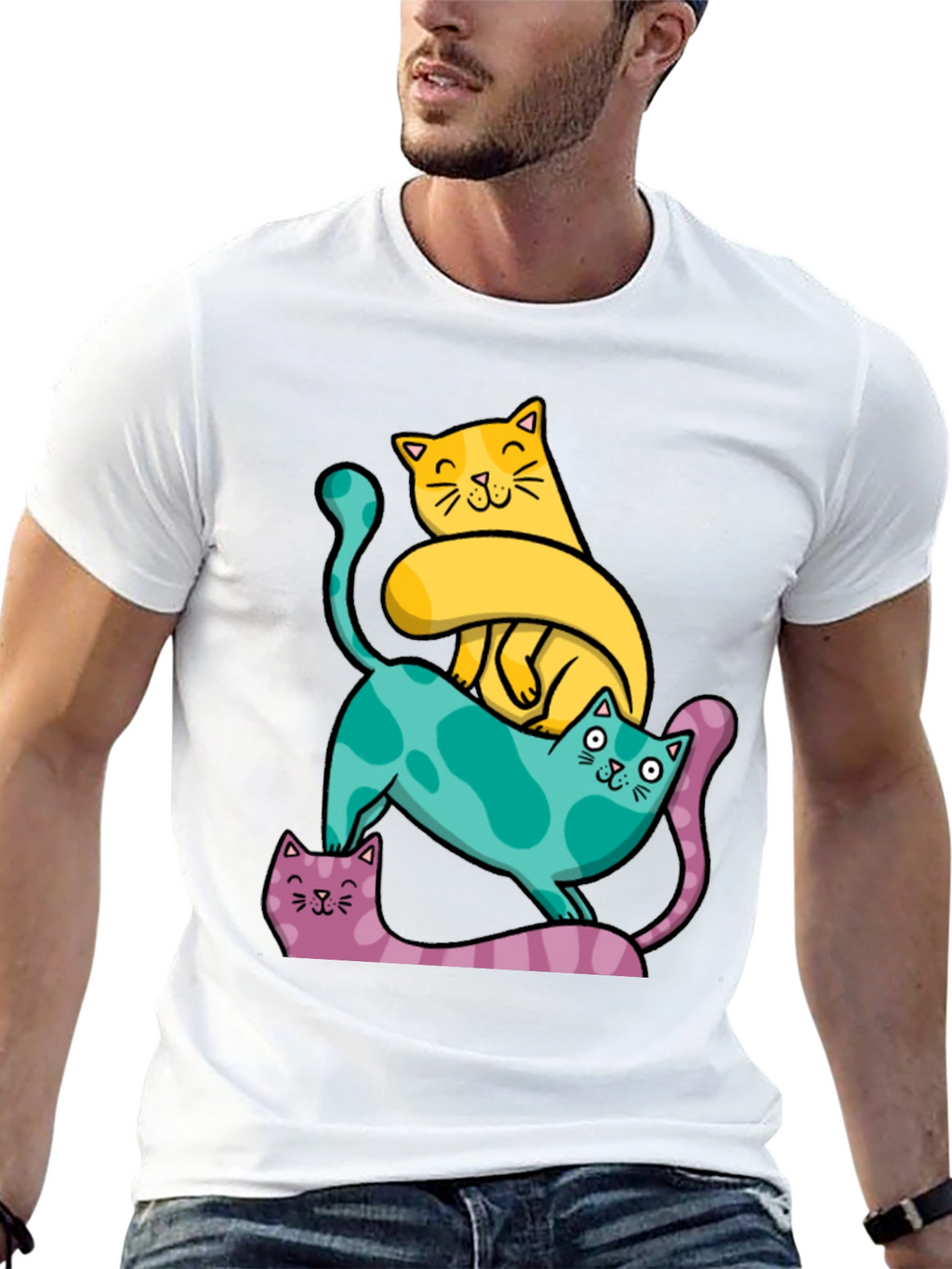 Cute Cats T-Shirt - Whimsical Design