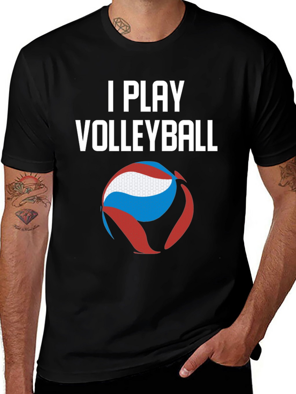 I Play Volleyball Graphic Tee - Sporty Casual