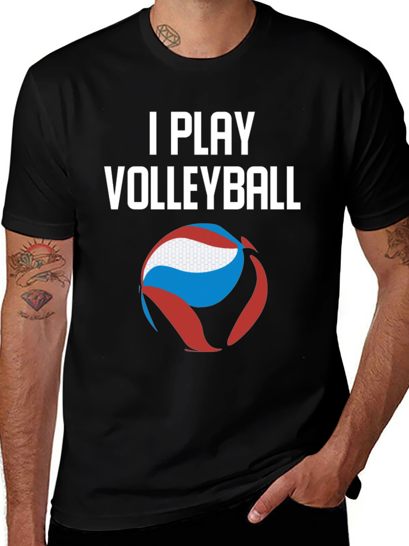 I Play Volleyball Graphic Tee - Sporty Casual