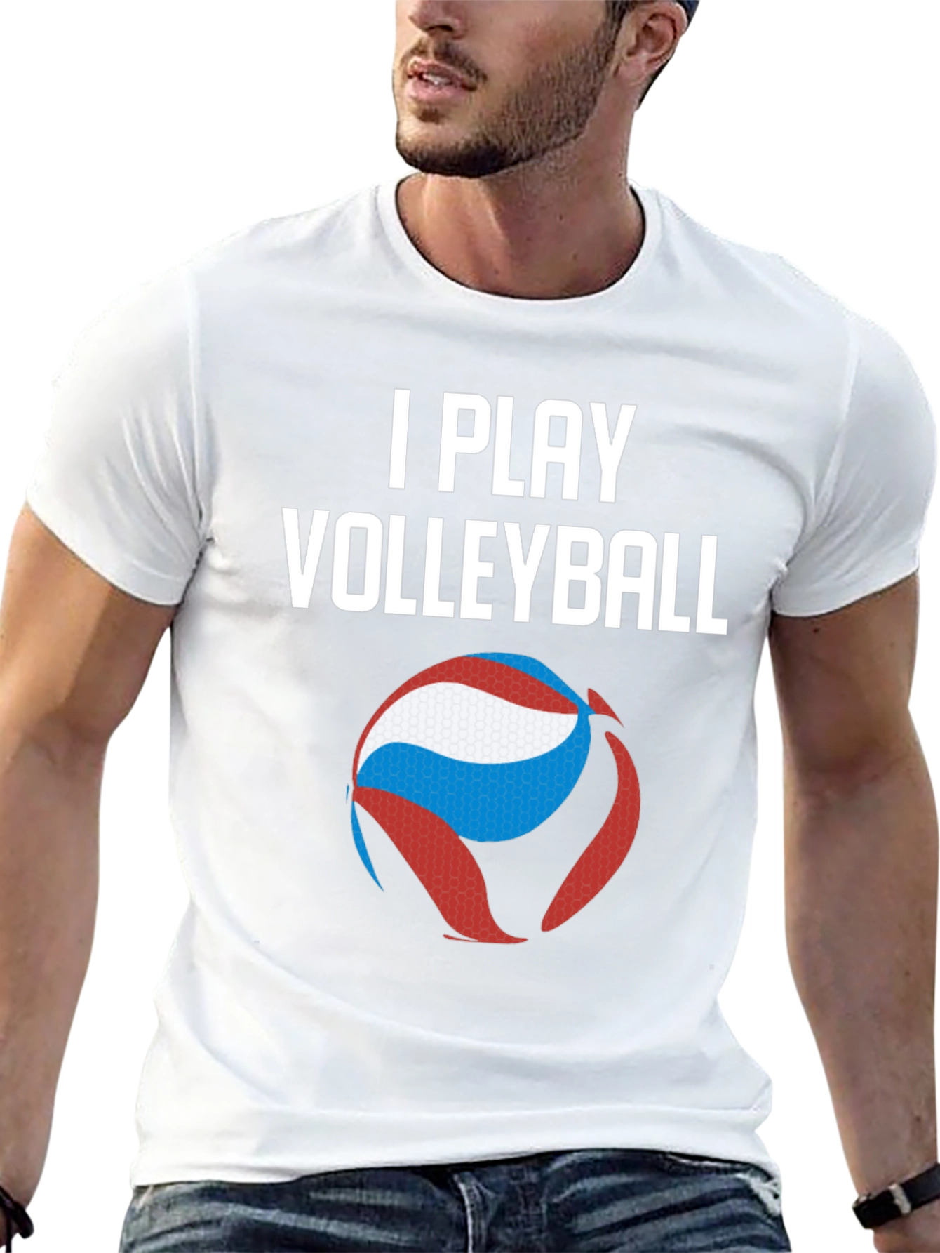 I Play Volleyball Graphic Tee - Sporty Casual