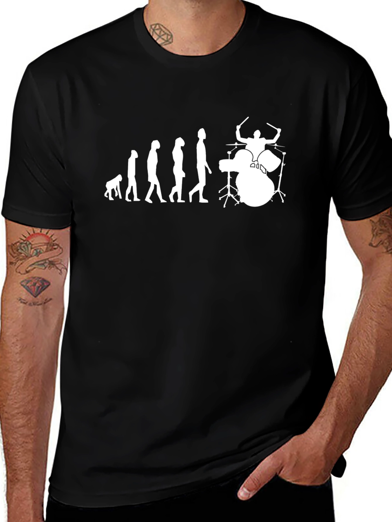 Evolution of Drumming T-Shirt - Musician Gift