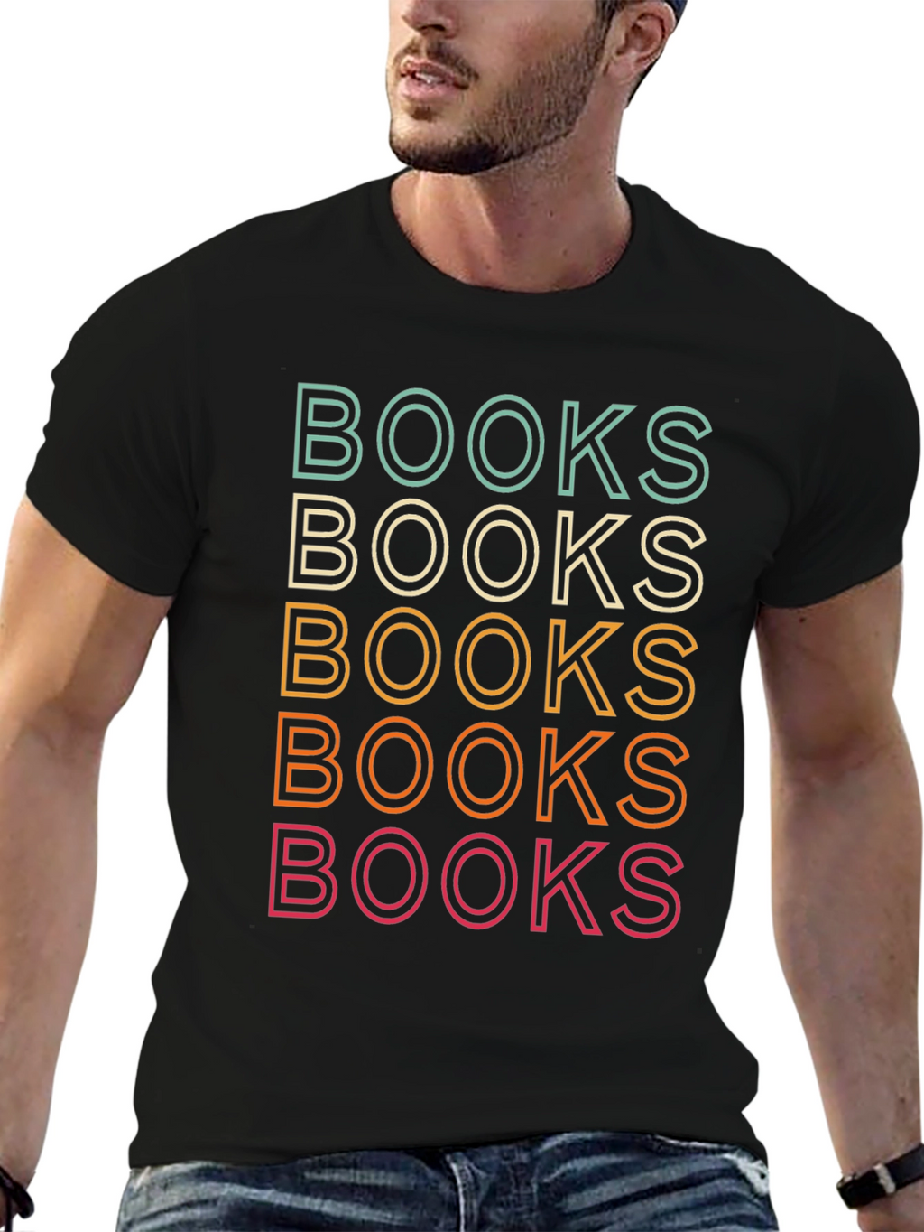 Retro Books Stack T-Shirt - Reading Lover Tee