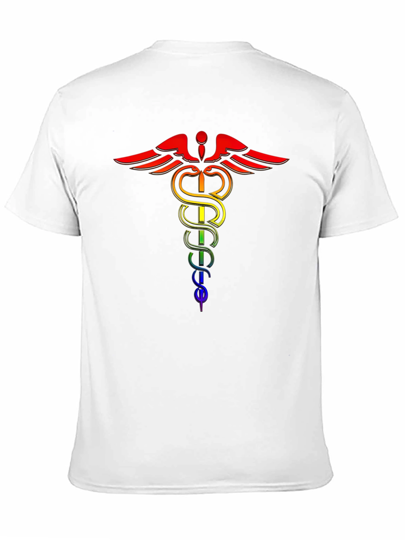 Rainbow Caduceus Black T-Shirt - LGBTQ+ Pride Medical Symbol