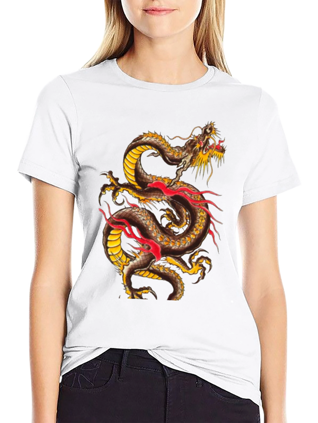Dragon Graphic Print Black T-Shirt