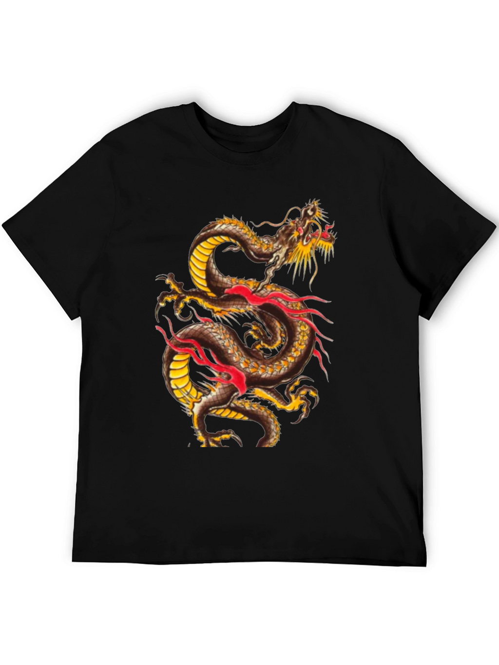 Dragon Graphic Print Black T-Shirt