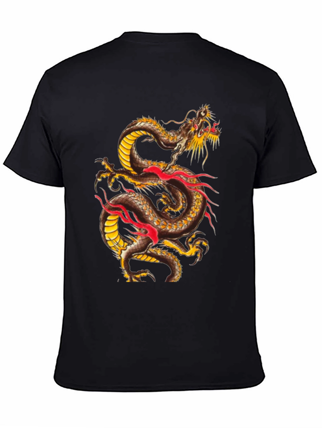 Dragon Graphic Print Black T-Shirt