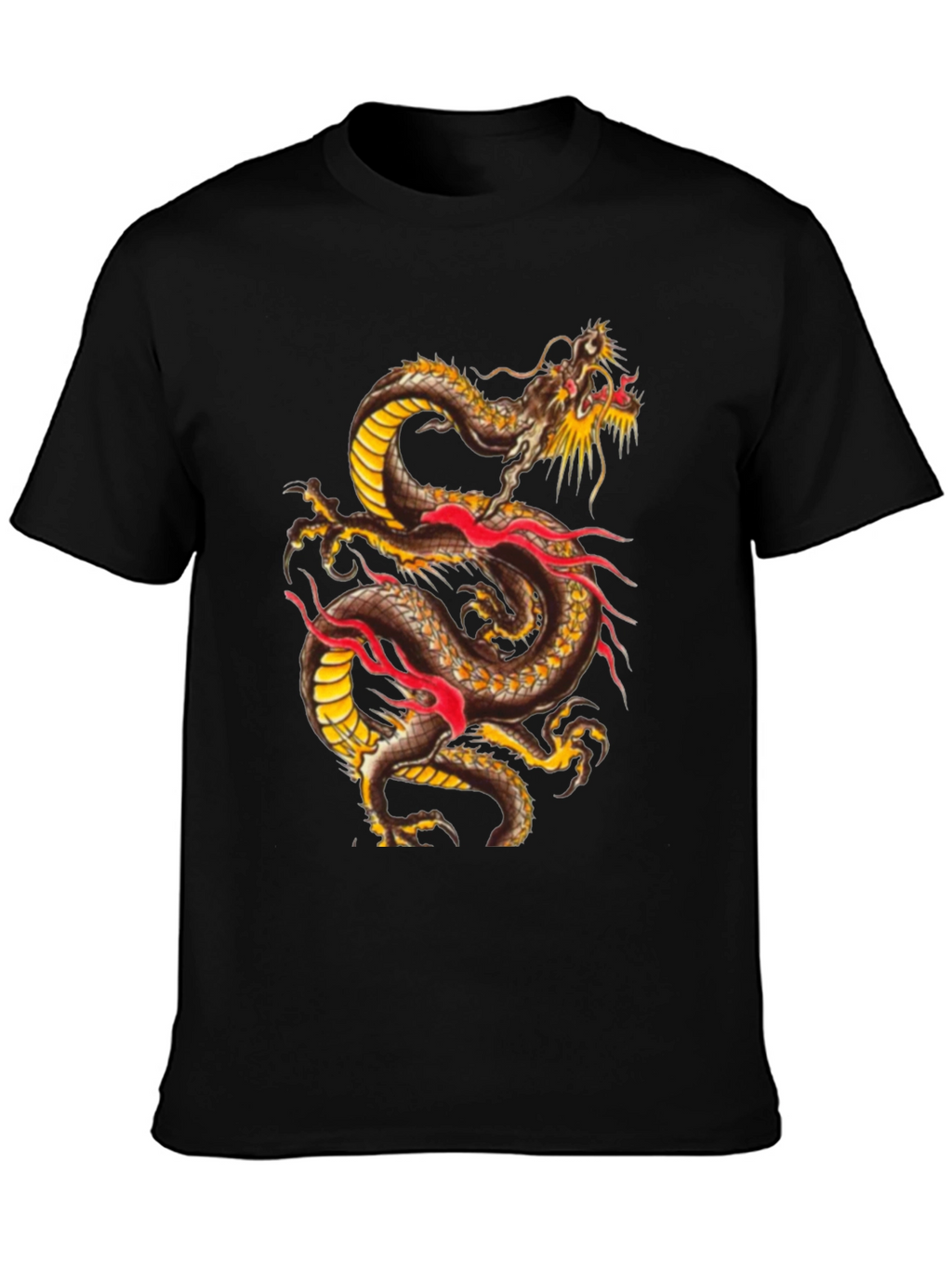 Dragon Graphic Print Black T-Shirt